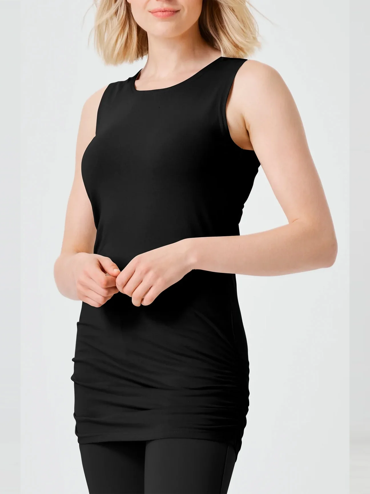 Ruched Tank in Black