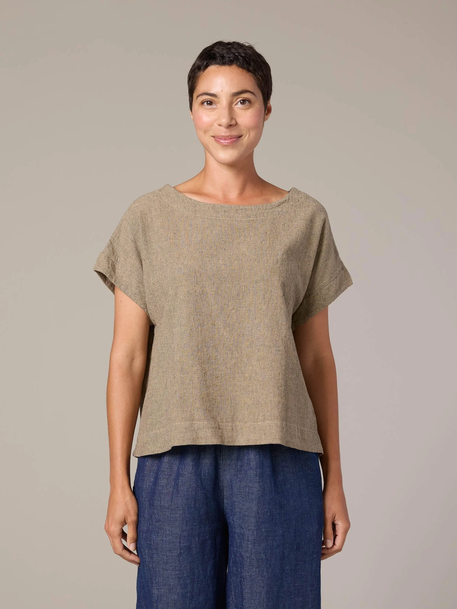 S/S Crop Top in Bark