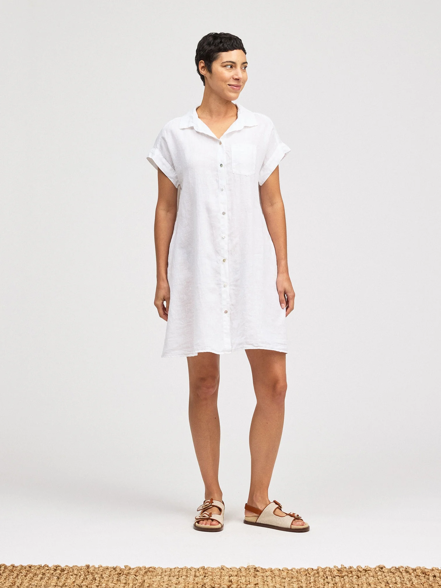 S/S Shirt Dress in White