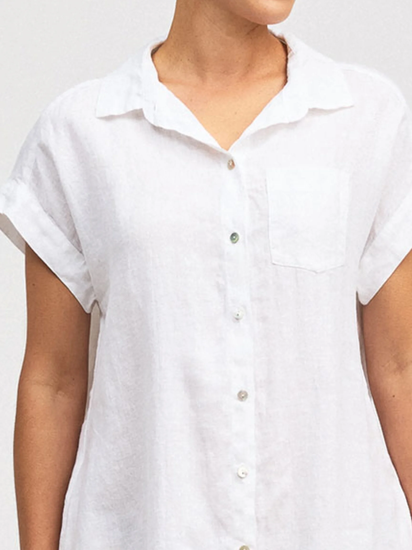S/S Shirt Dress in White