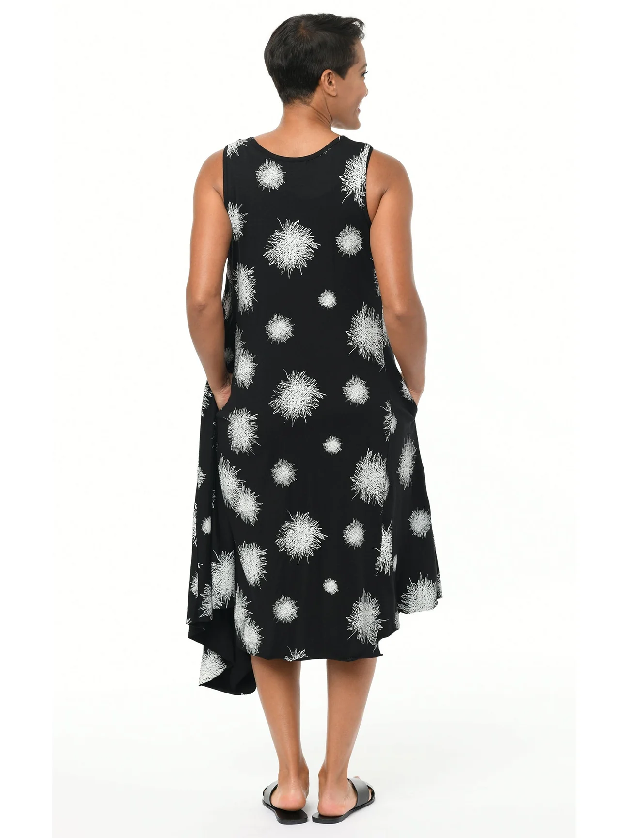 Scribble Angelina Dress in Black Mini Scribble