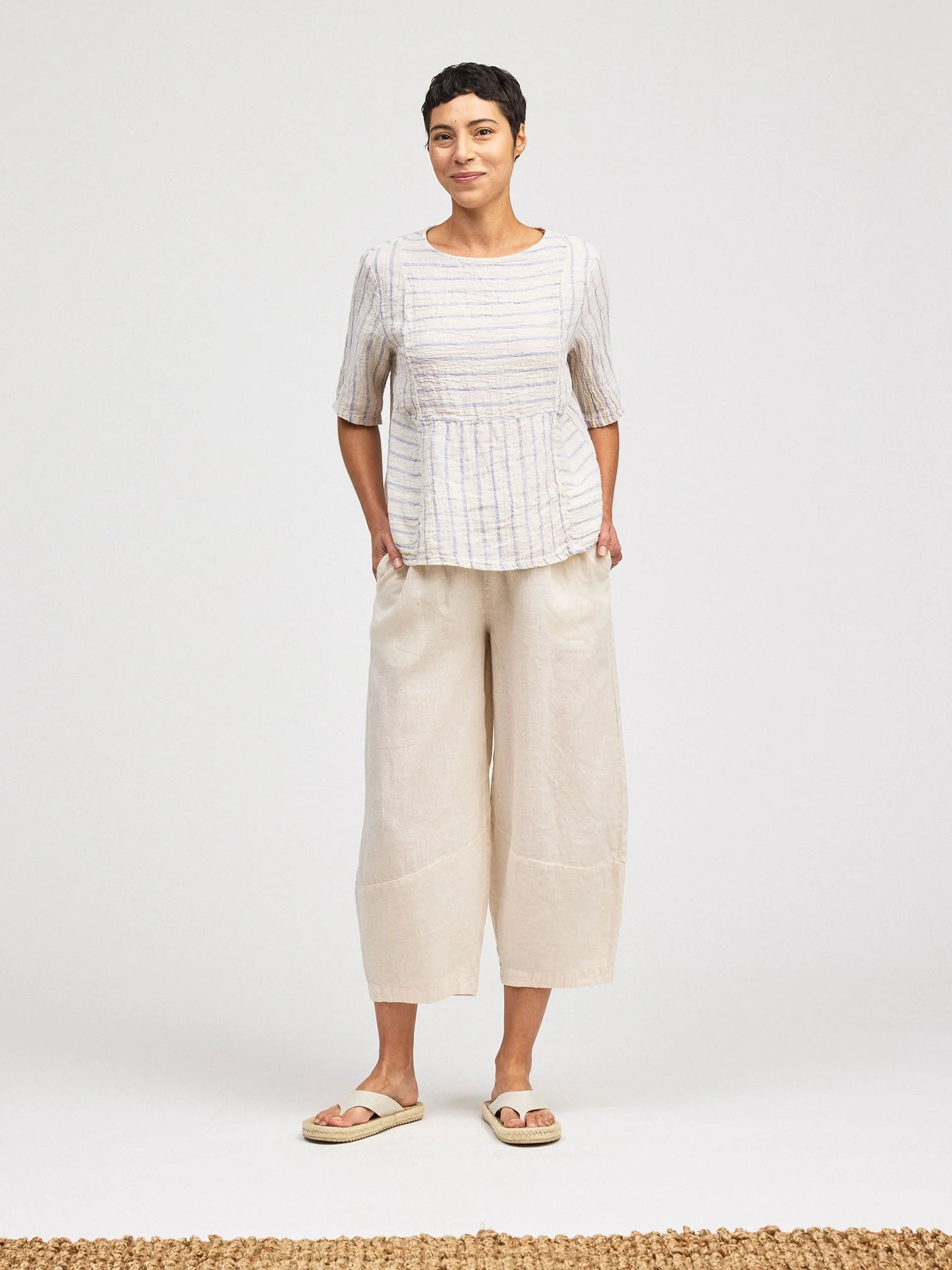 Seamed Boxy Top in Laundered