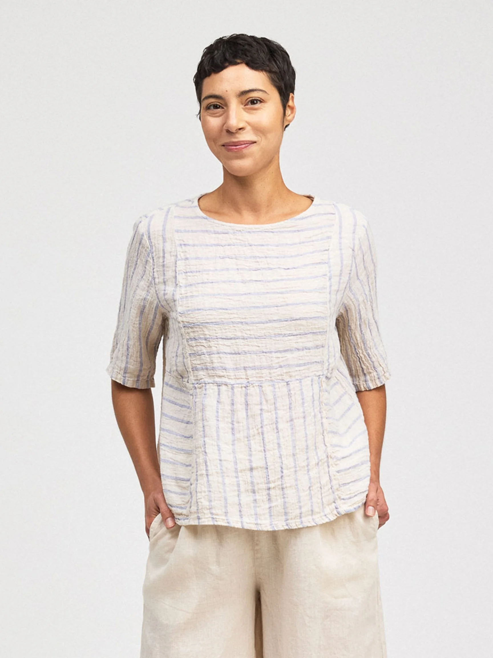 Seamed Boxy Top in Laundered