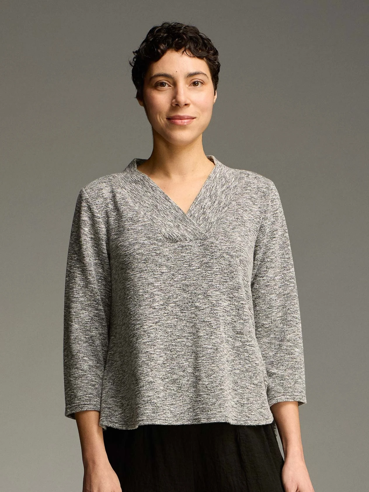 Shawl Collar Top in Laundered