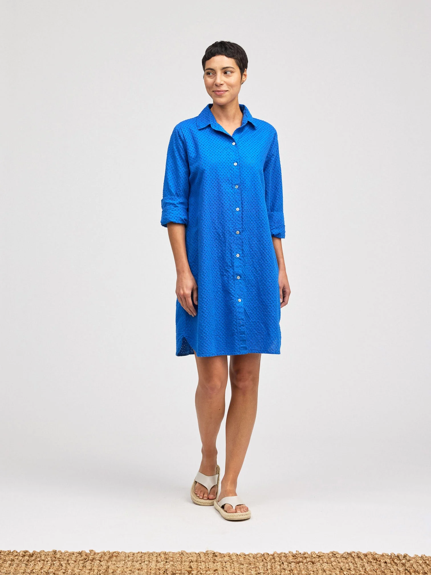 Shirt Dress in Vivid Blue