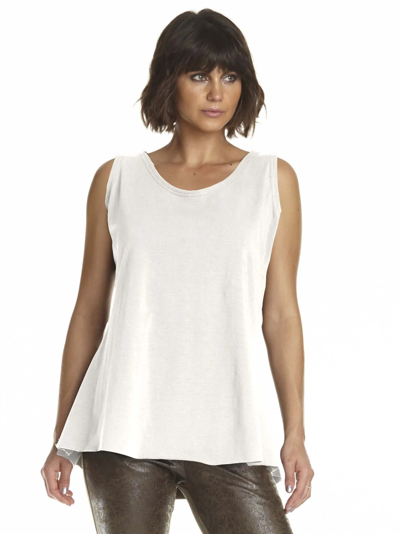 Shirtail Tank in White