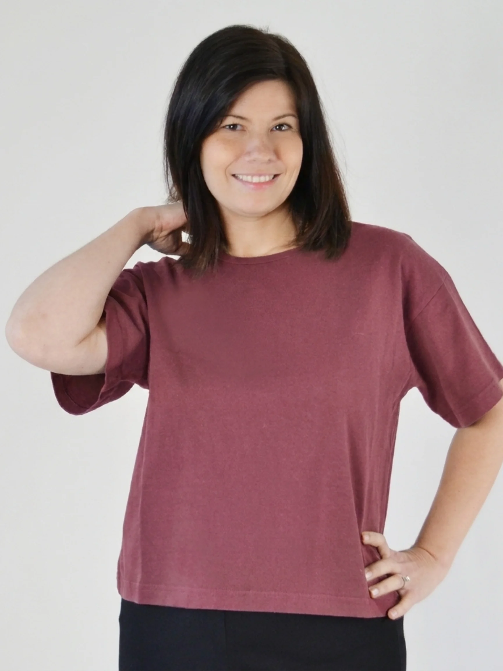 Short Sleeve Crop Crew Shirt in Alder