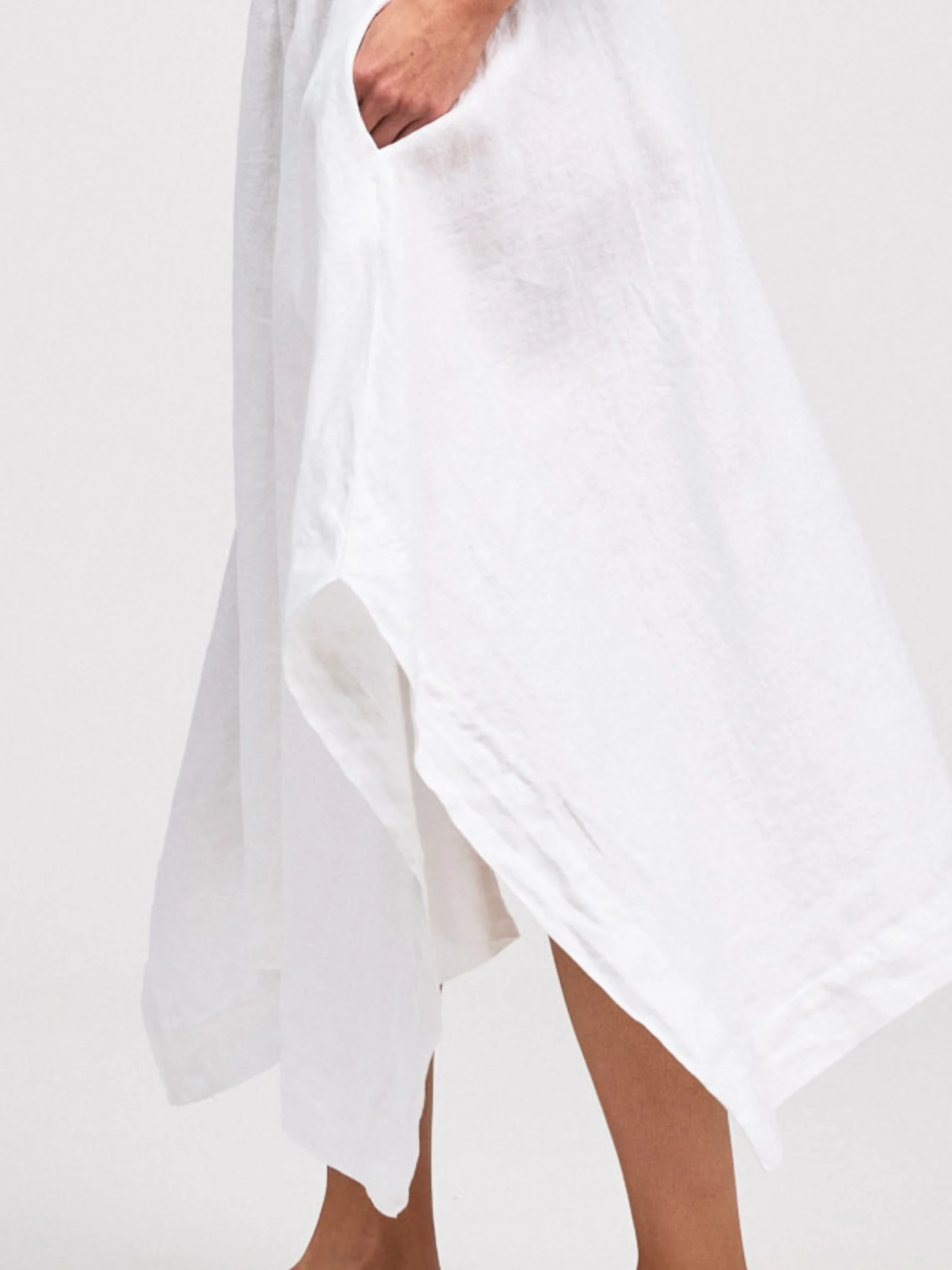 Side Slit Skirt in White