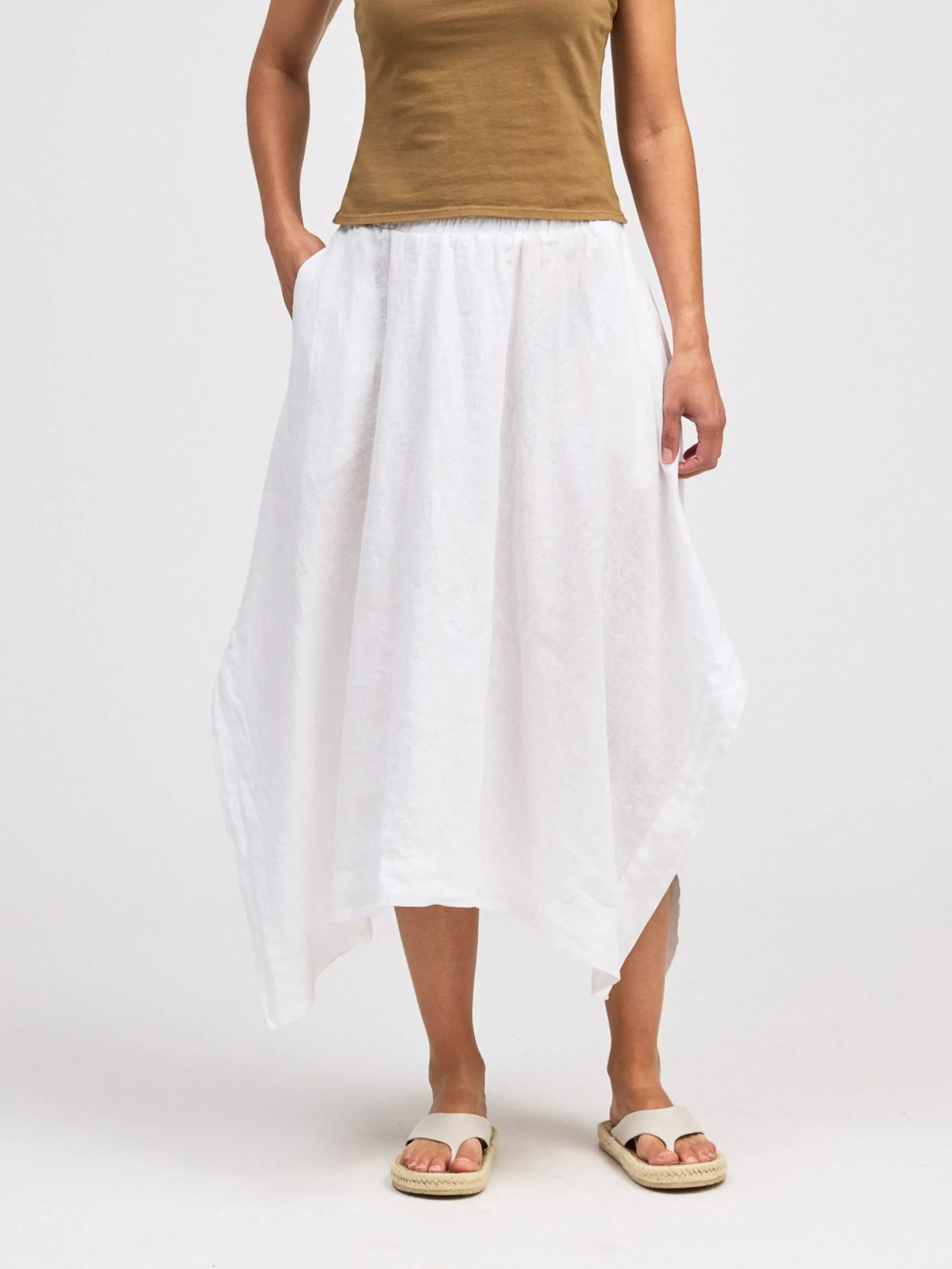 Side Slit Skirt in White