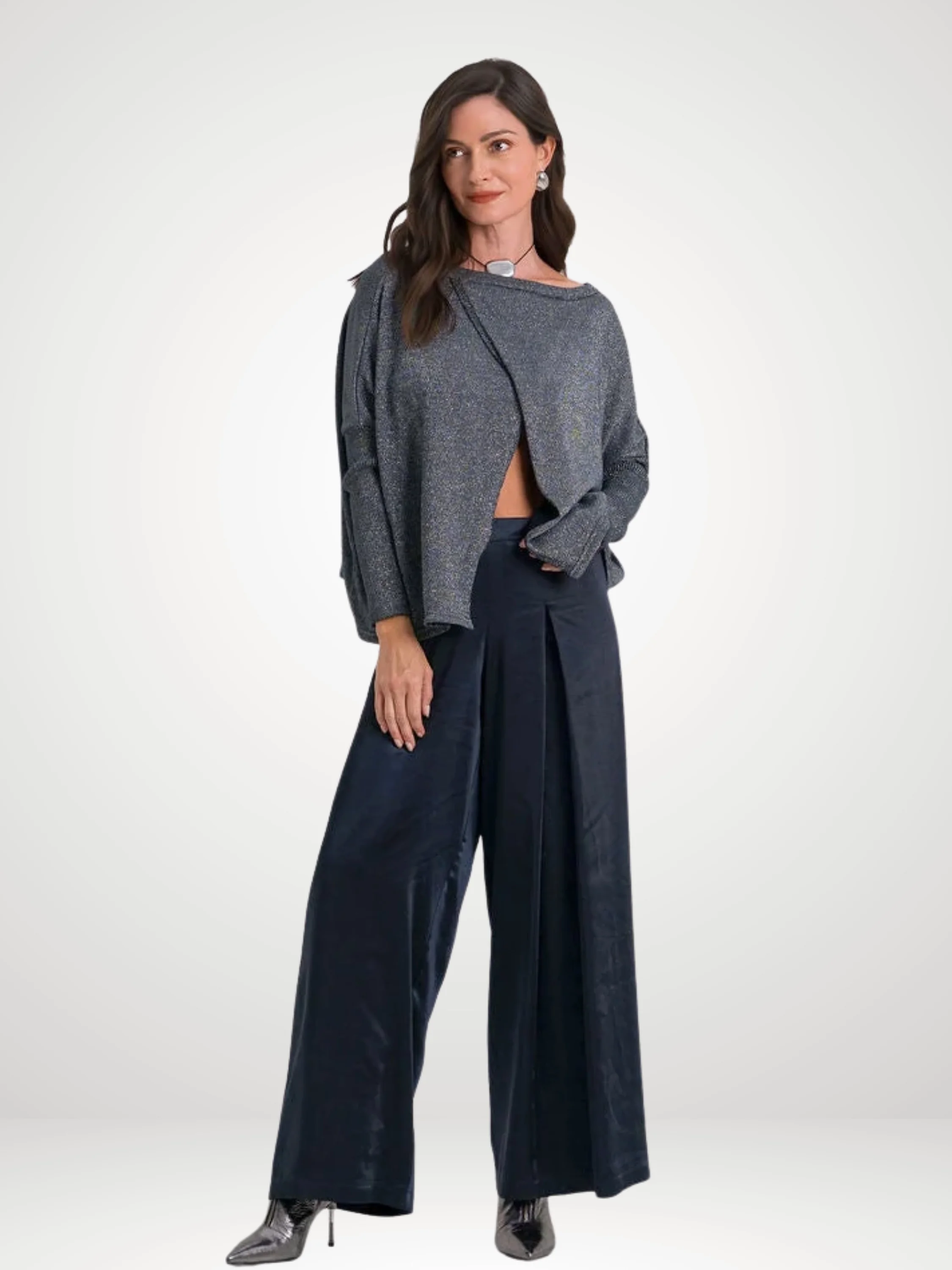 Single Pleat Pant in Midnight
