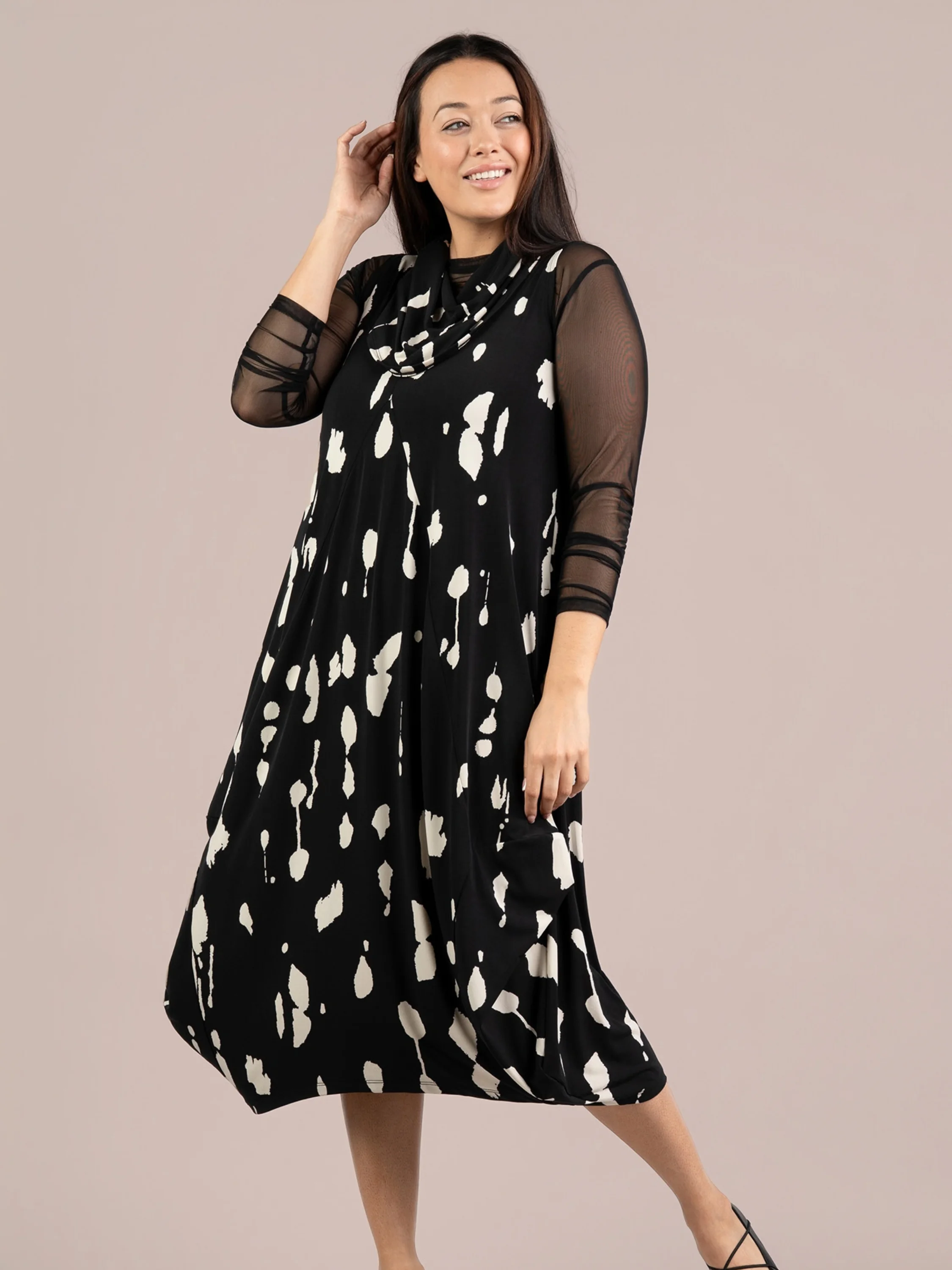 Sleeveless Dream Dress in Cashew Splatter