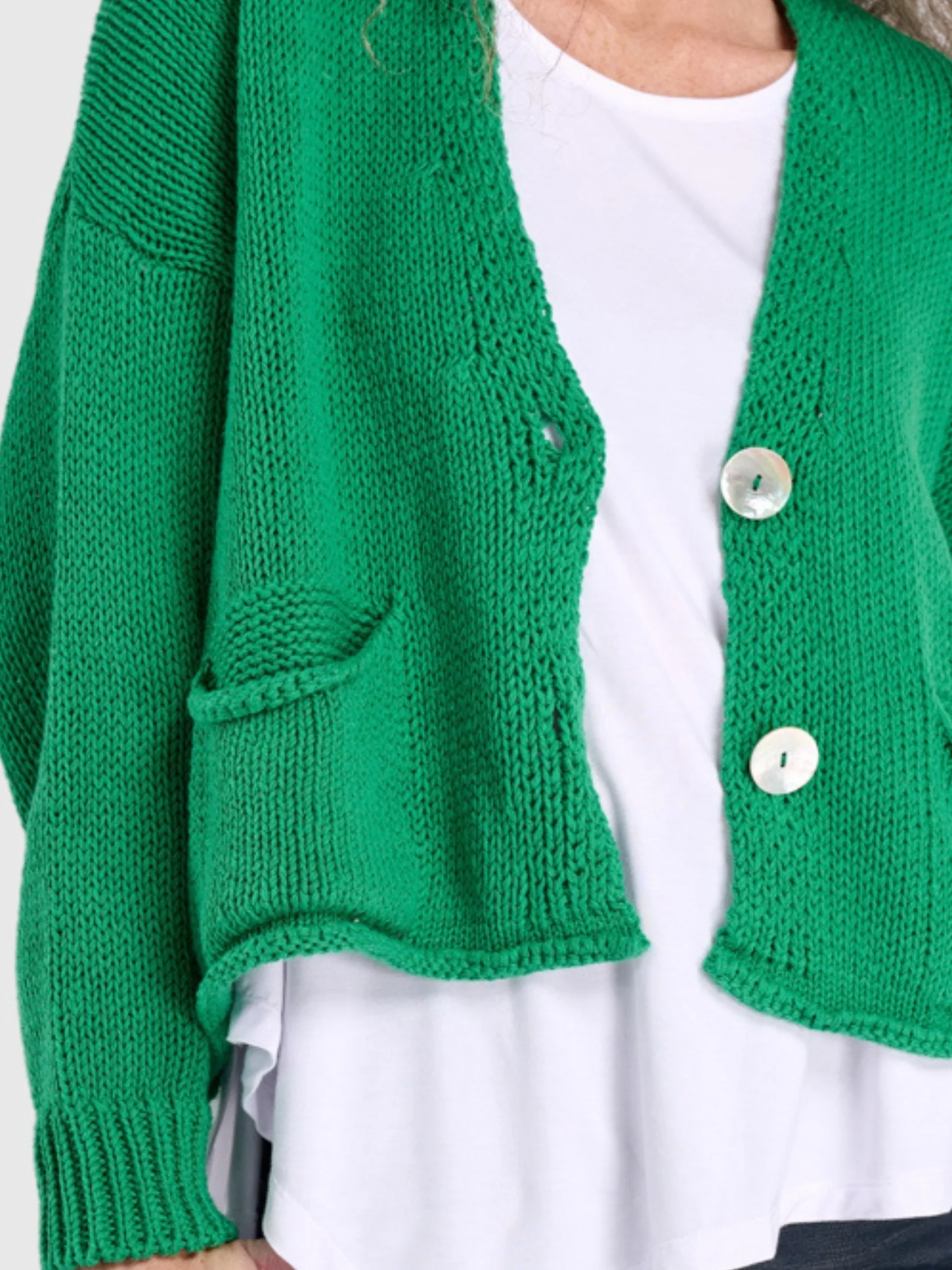 Slouchy Green Cardigan in Green