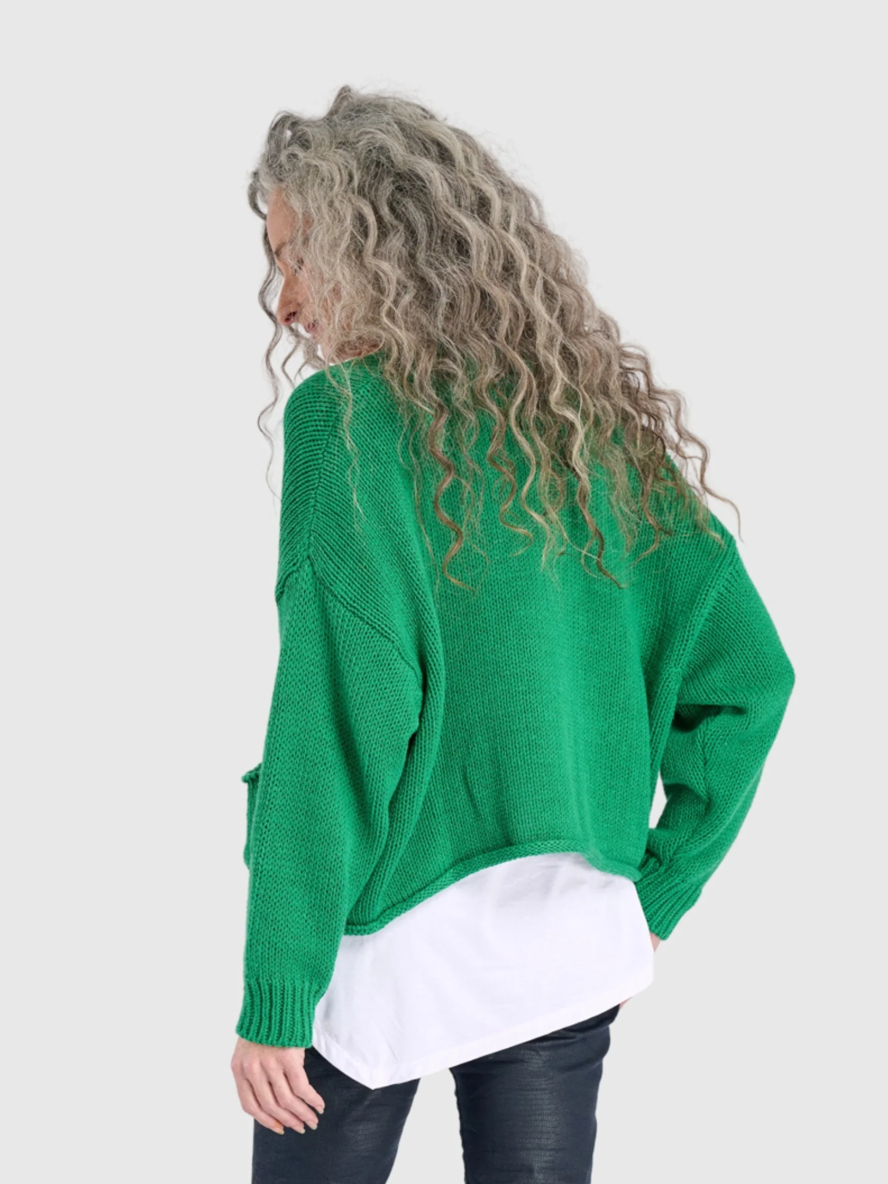 Slouchy Green Cardigan in Green