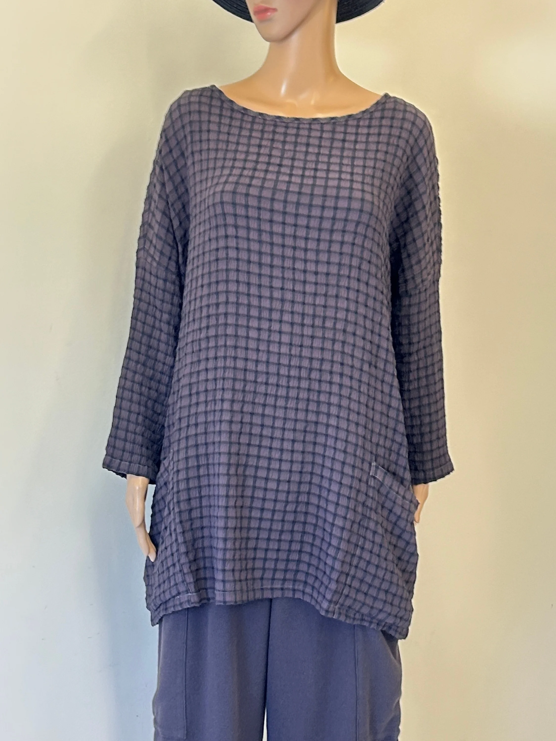 Smaller Osize Pkt Tunic in Iron