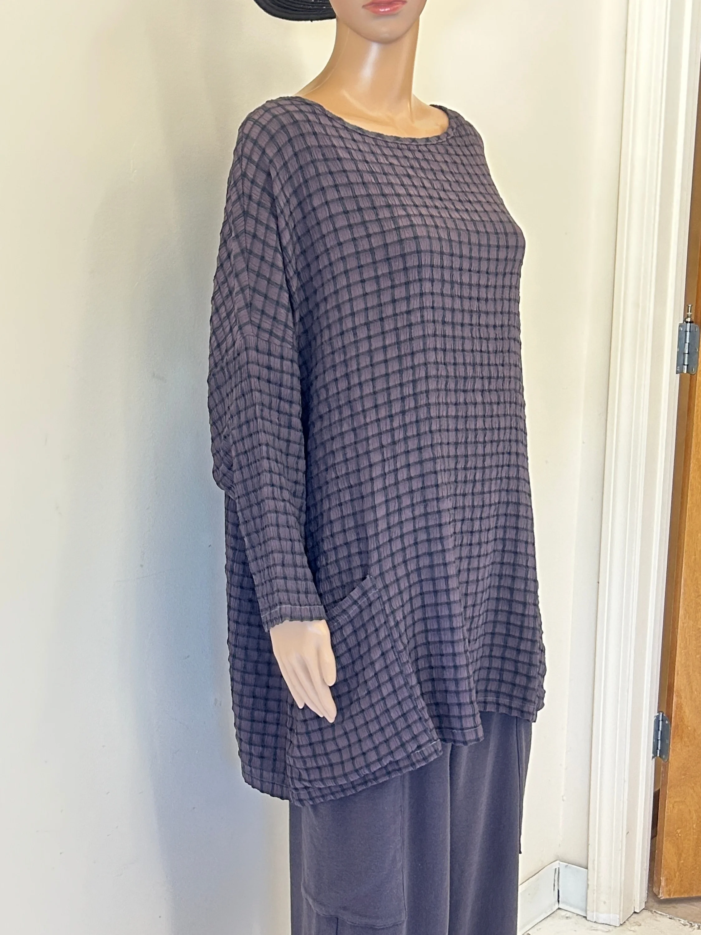 Smaller Osize Pkt Tunic in Iron