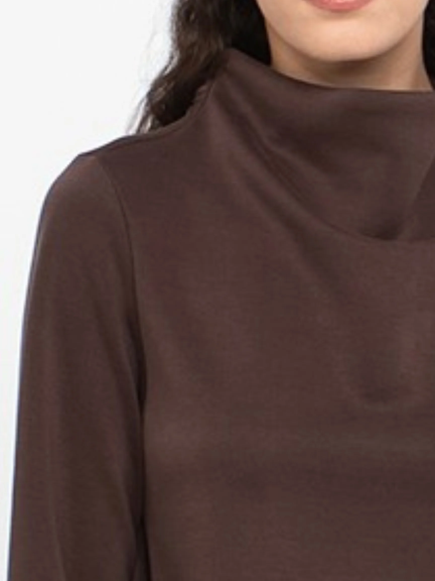 Soft Drape Turtleneck in Brown