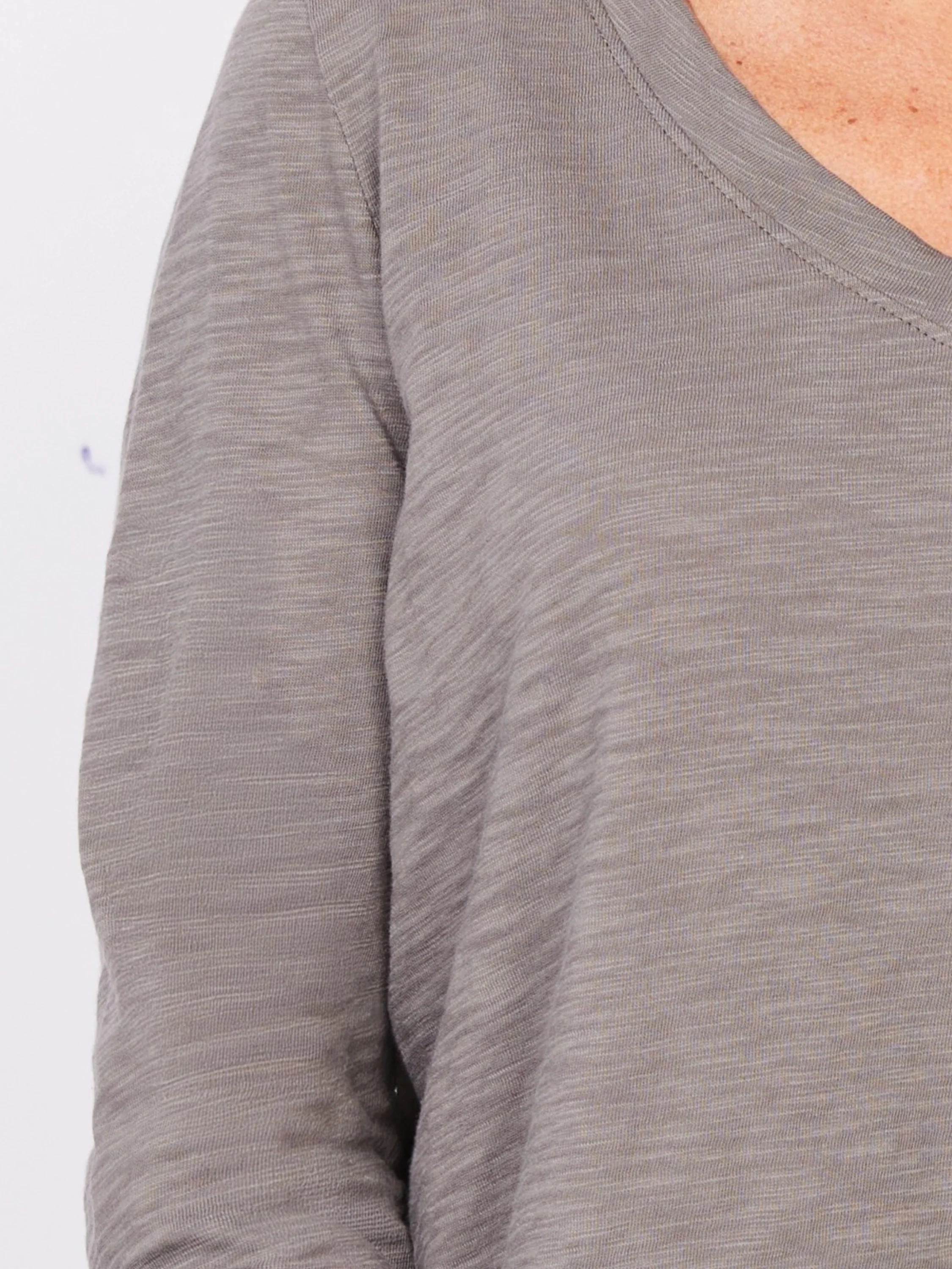 Soft Neck V Tee in Volcano