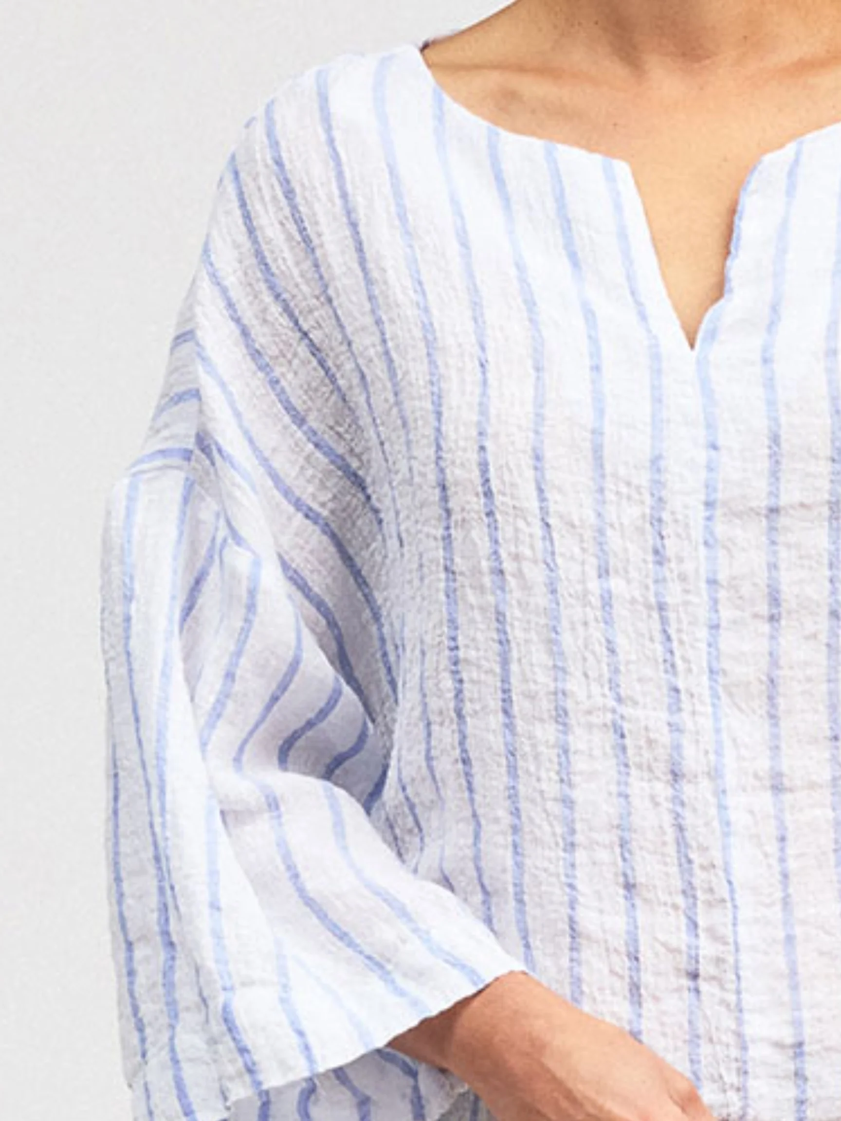 Split Neck Pullover in Laundered