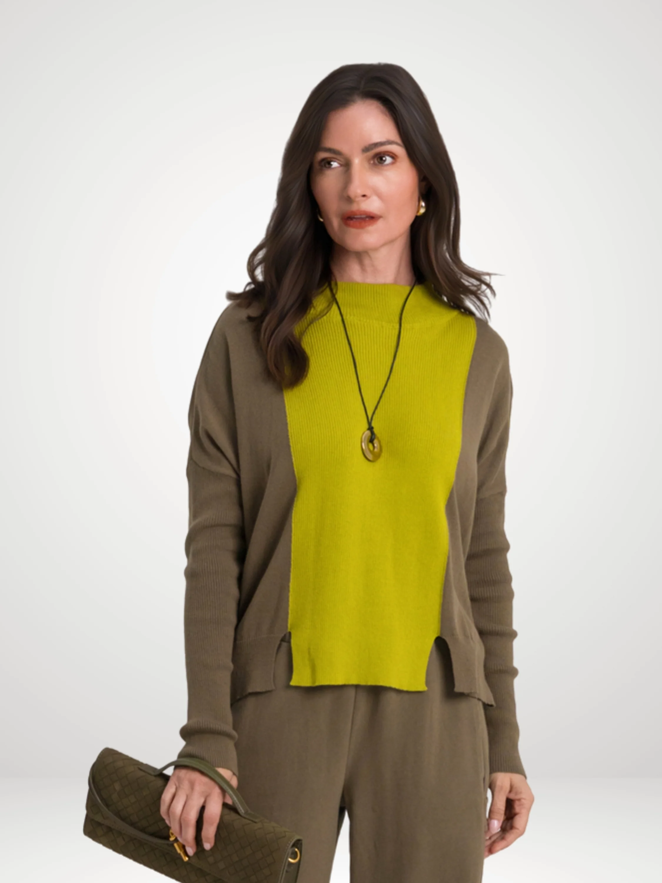 Sporty Sweater in Turtle/Pea