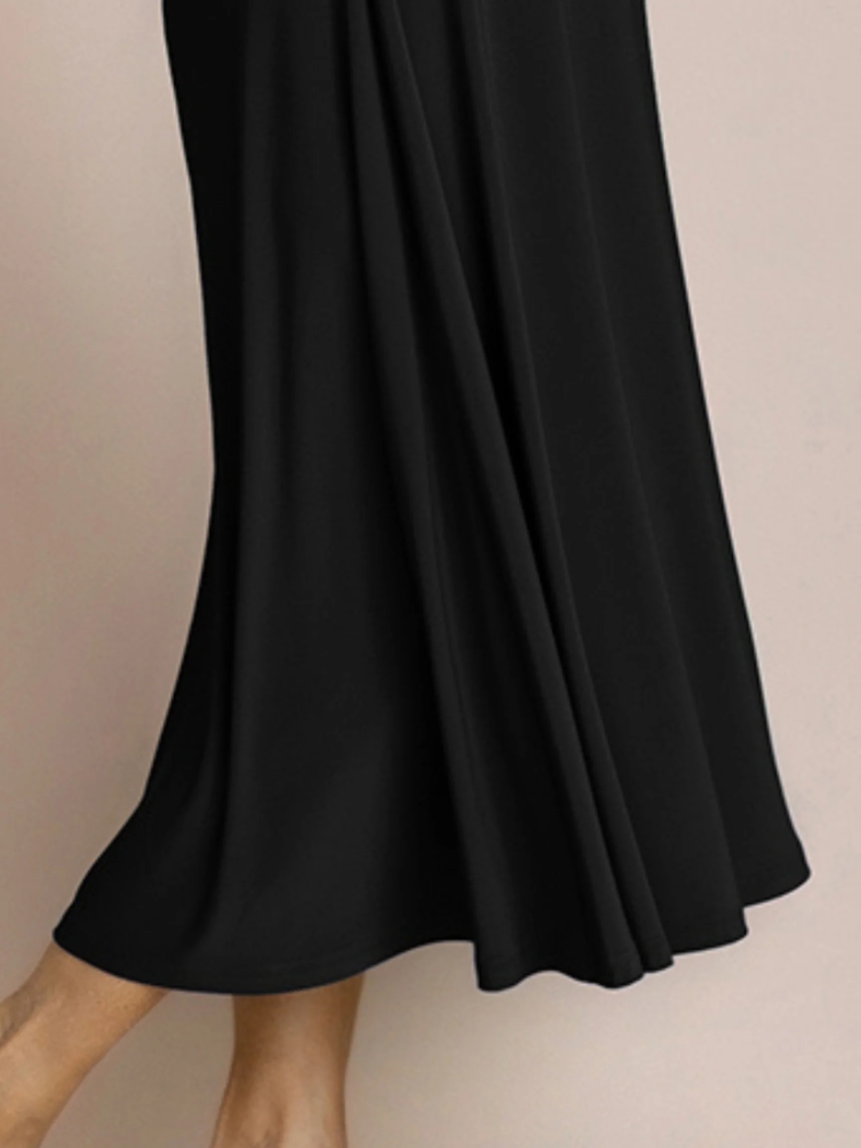 Square Neck Fit N Flare Dress in Black