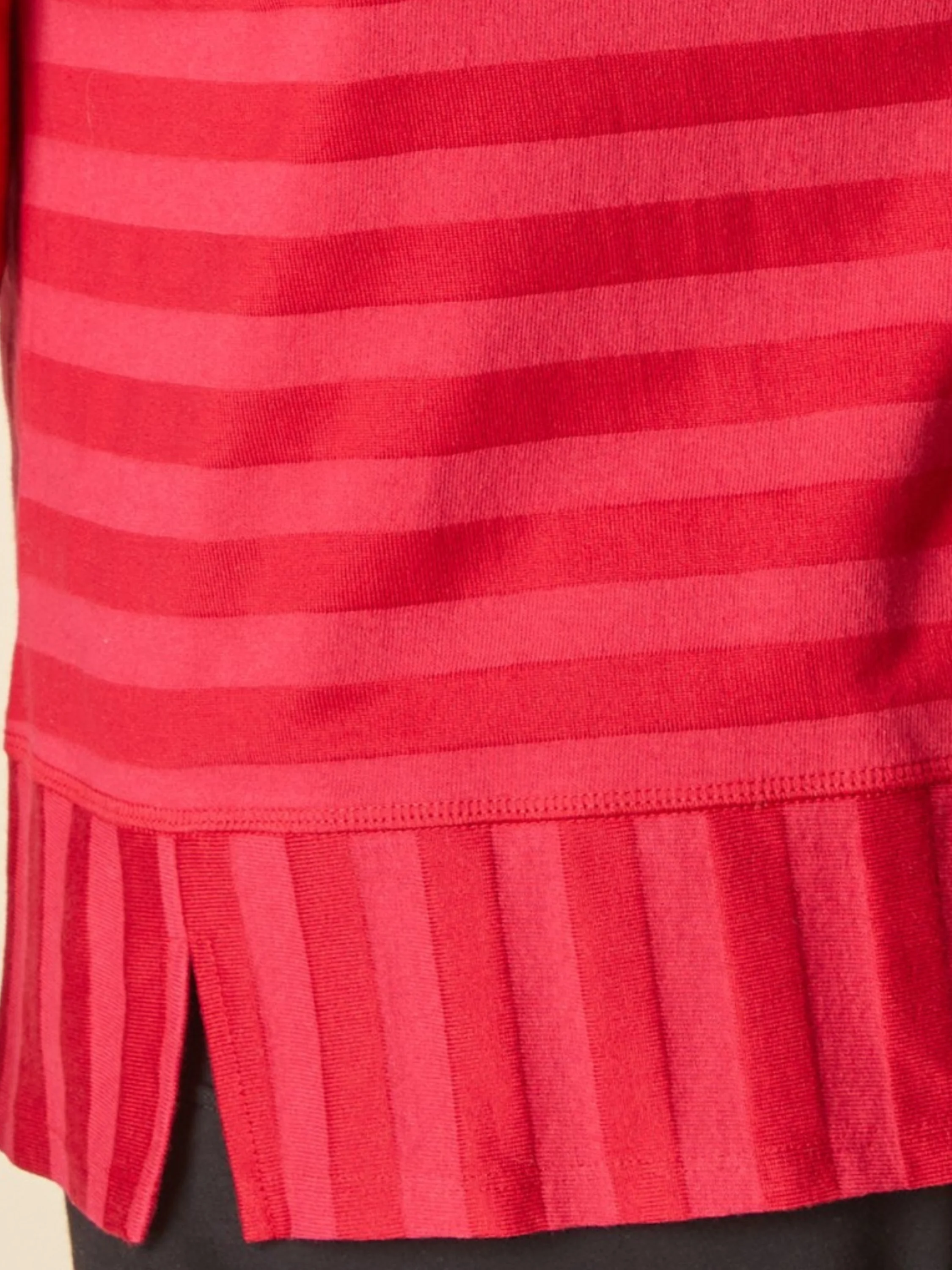 Stripe Seamed Tee in Wineberry