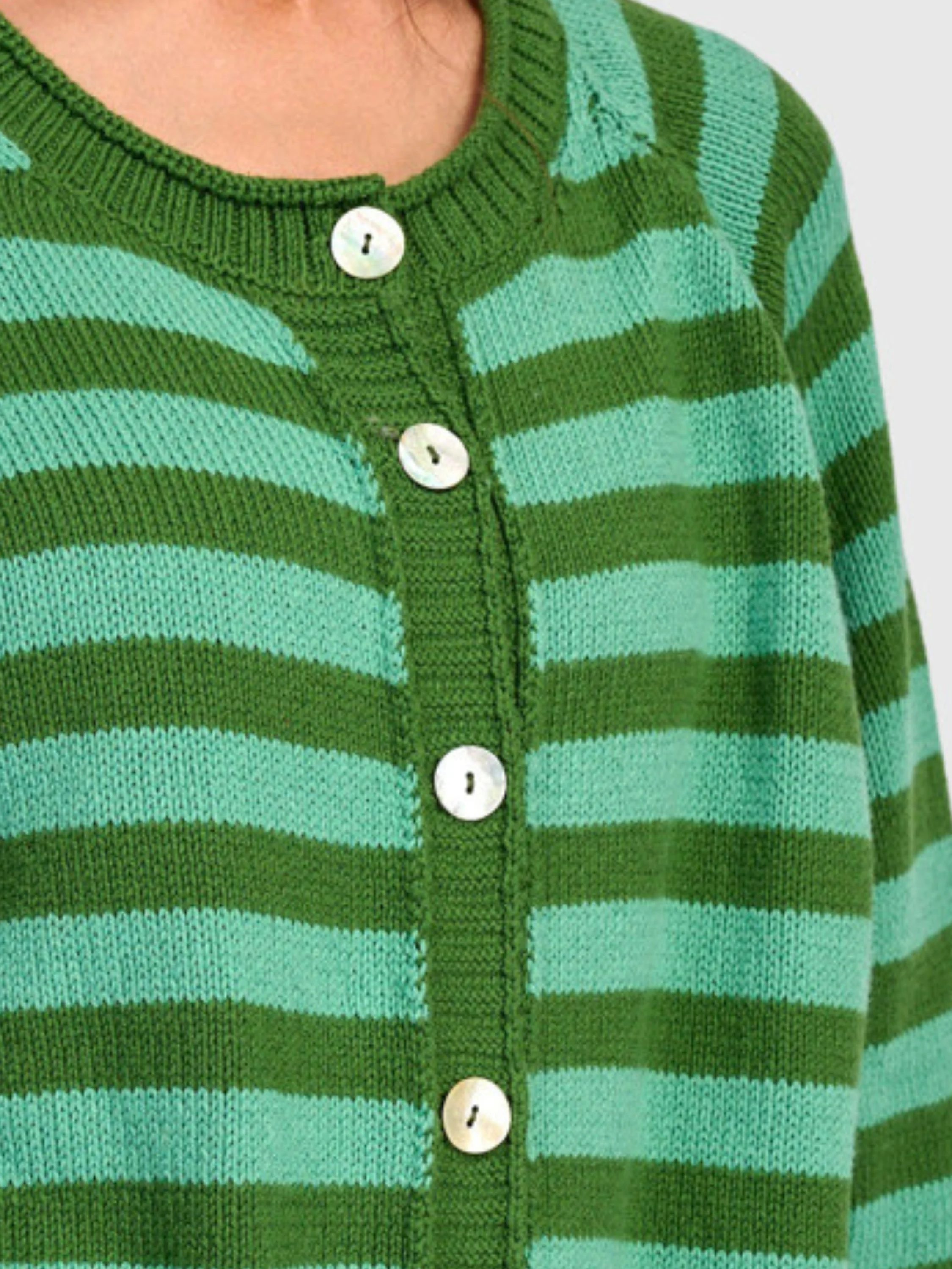 Striped Cardigan in Green