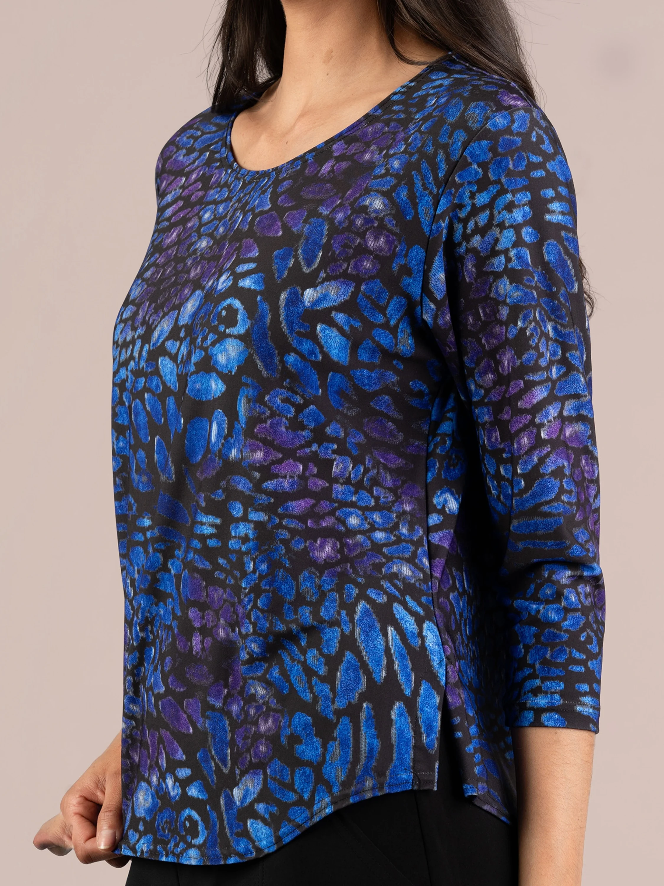 T Relax Short Print 3/4 Sleeve in Wingfall