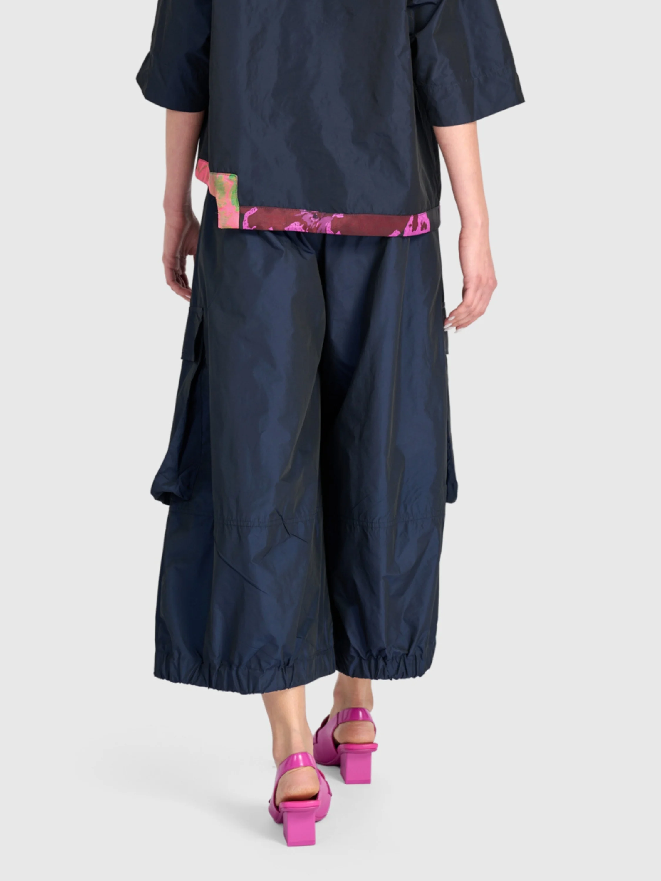 Taffeta Cargo Pant in Navy