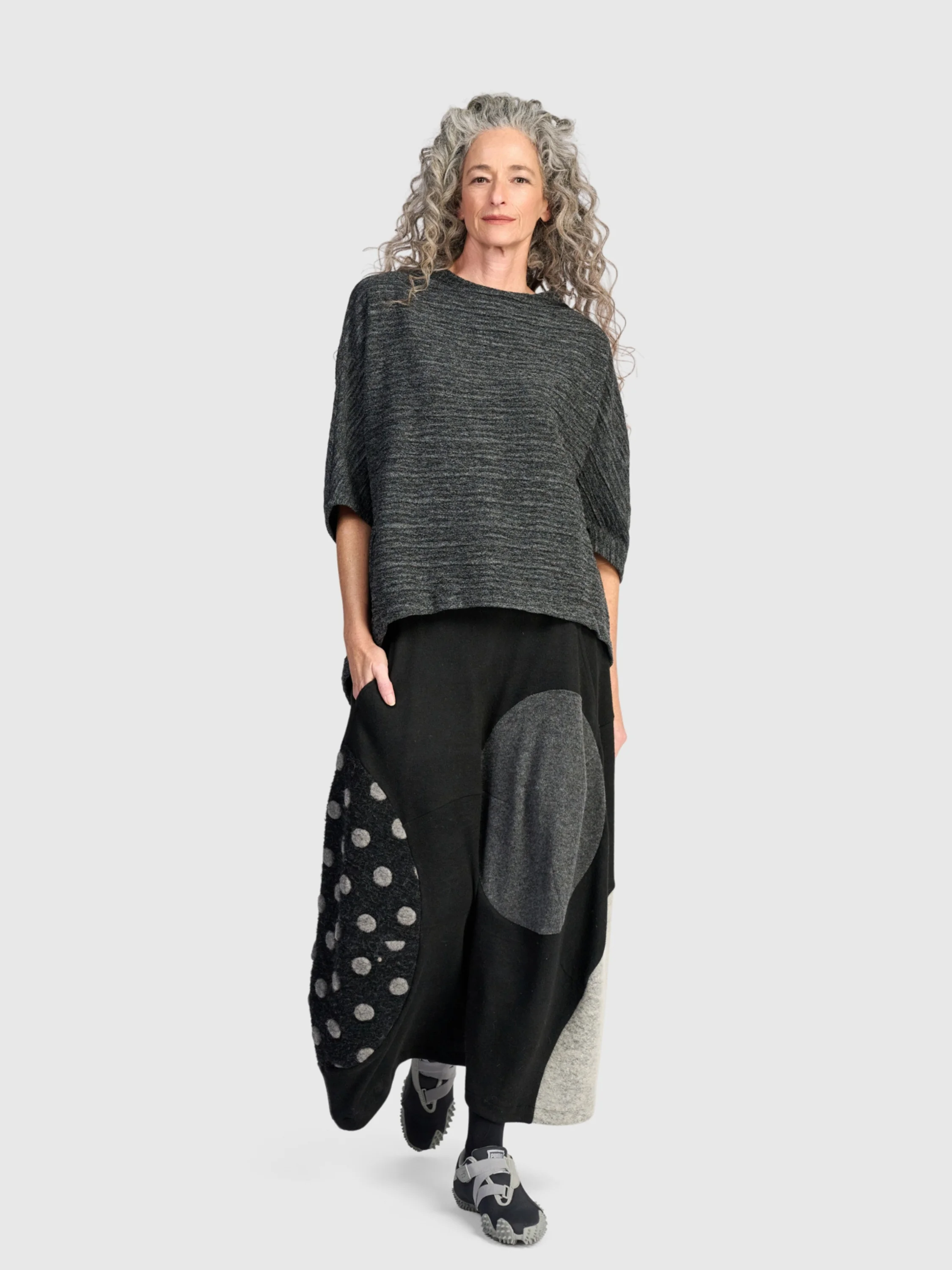 Textured Boxy Top in Graphite