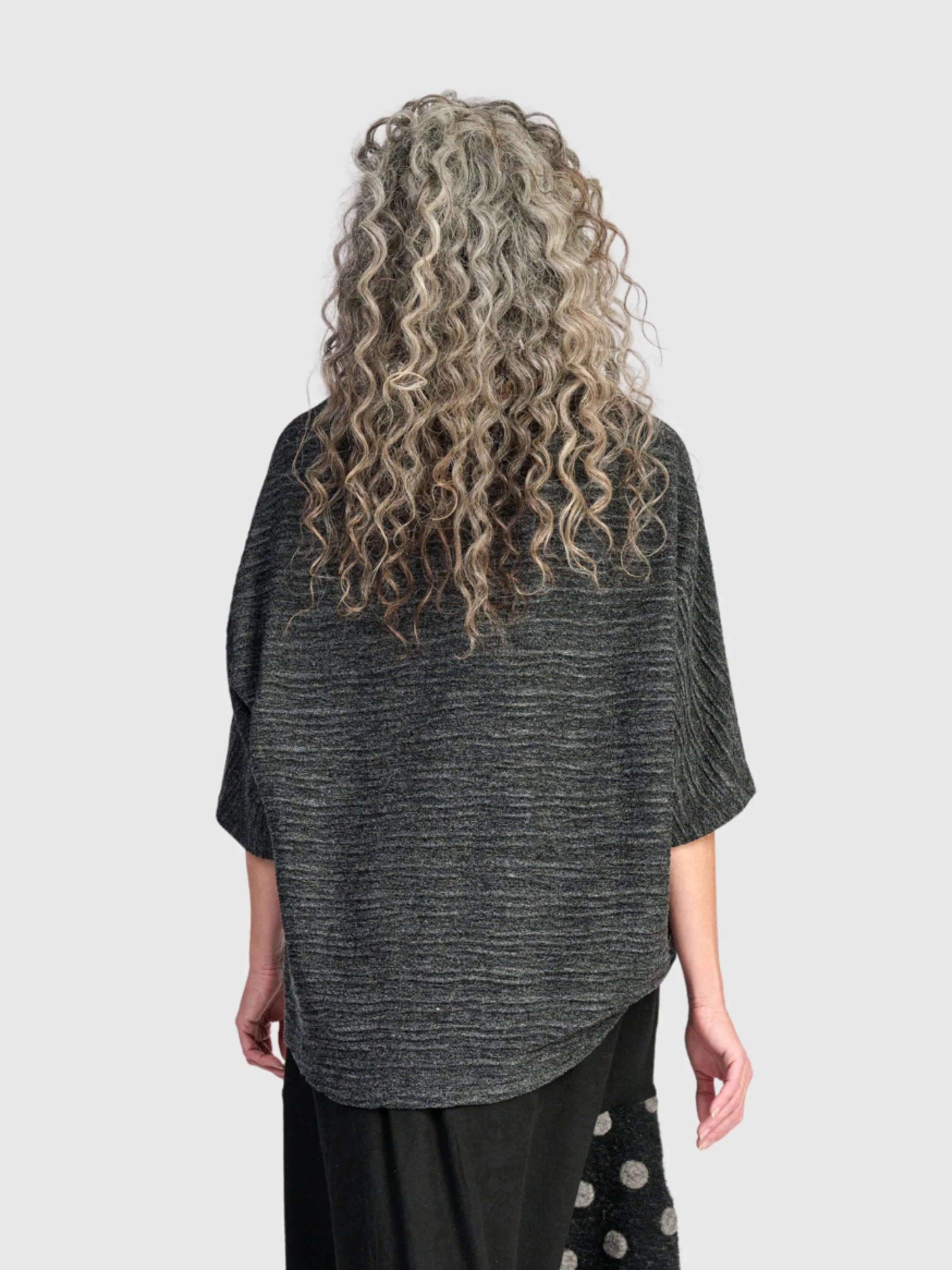 Textured Boxy Top in Graphite