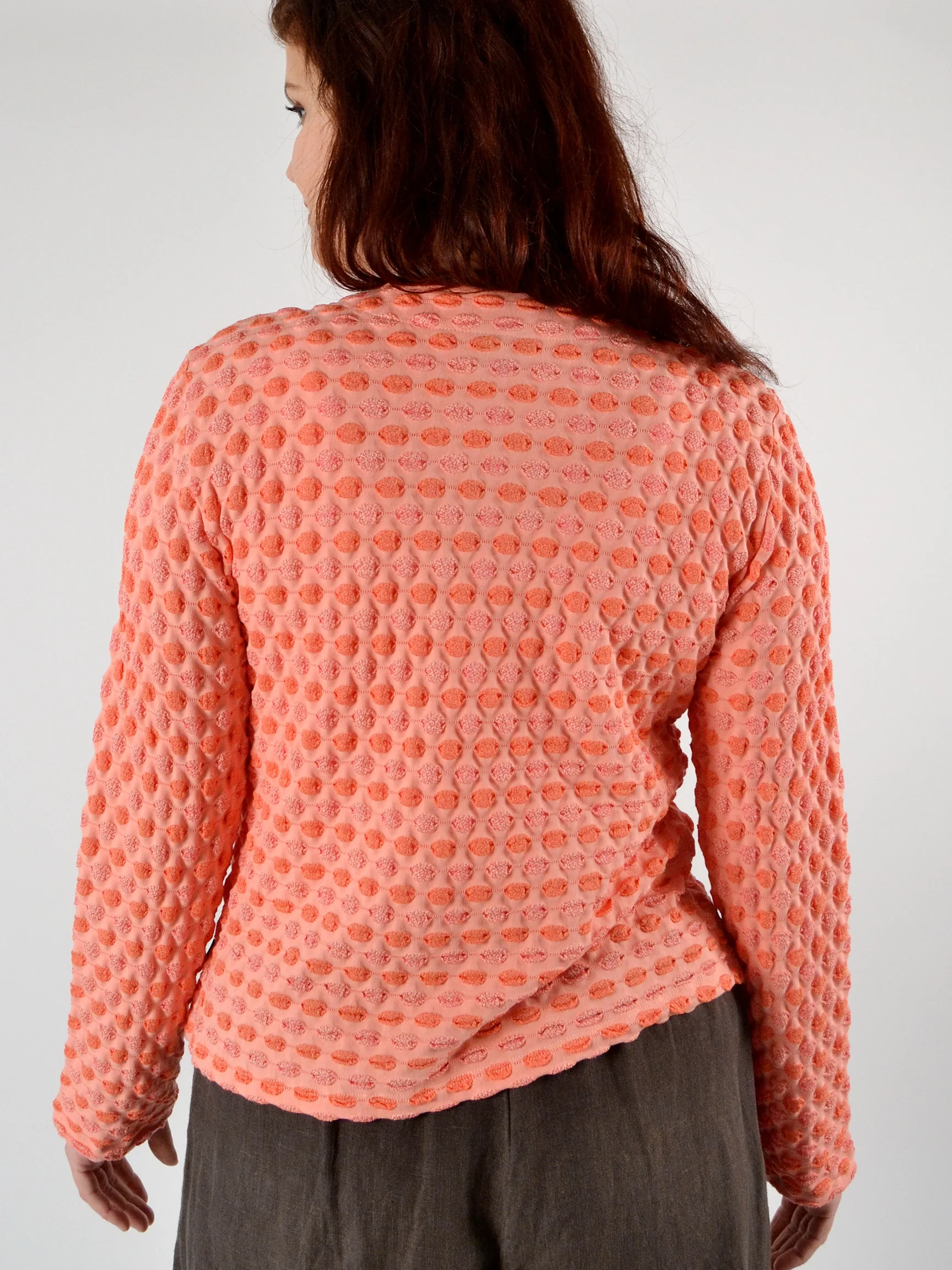 Textured Zip Jacket in Coral