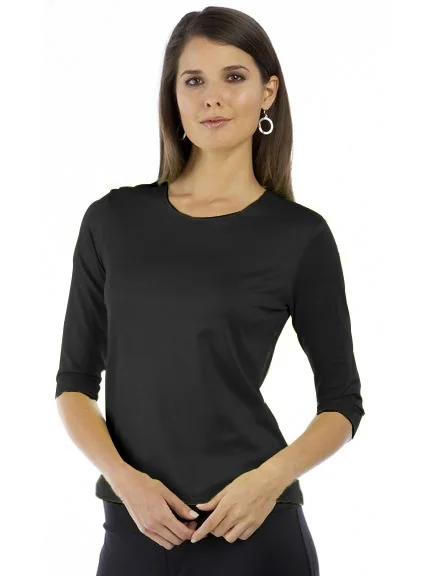 The 3/4 Sleeve Boxy Tee in Black