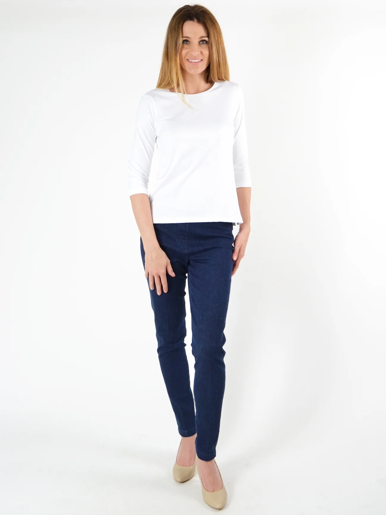 The 3/4 Sleeve Boxy Tee in White