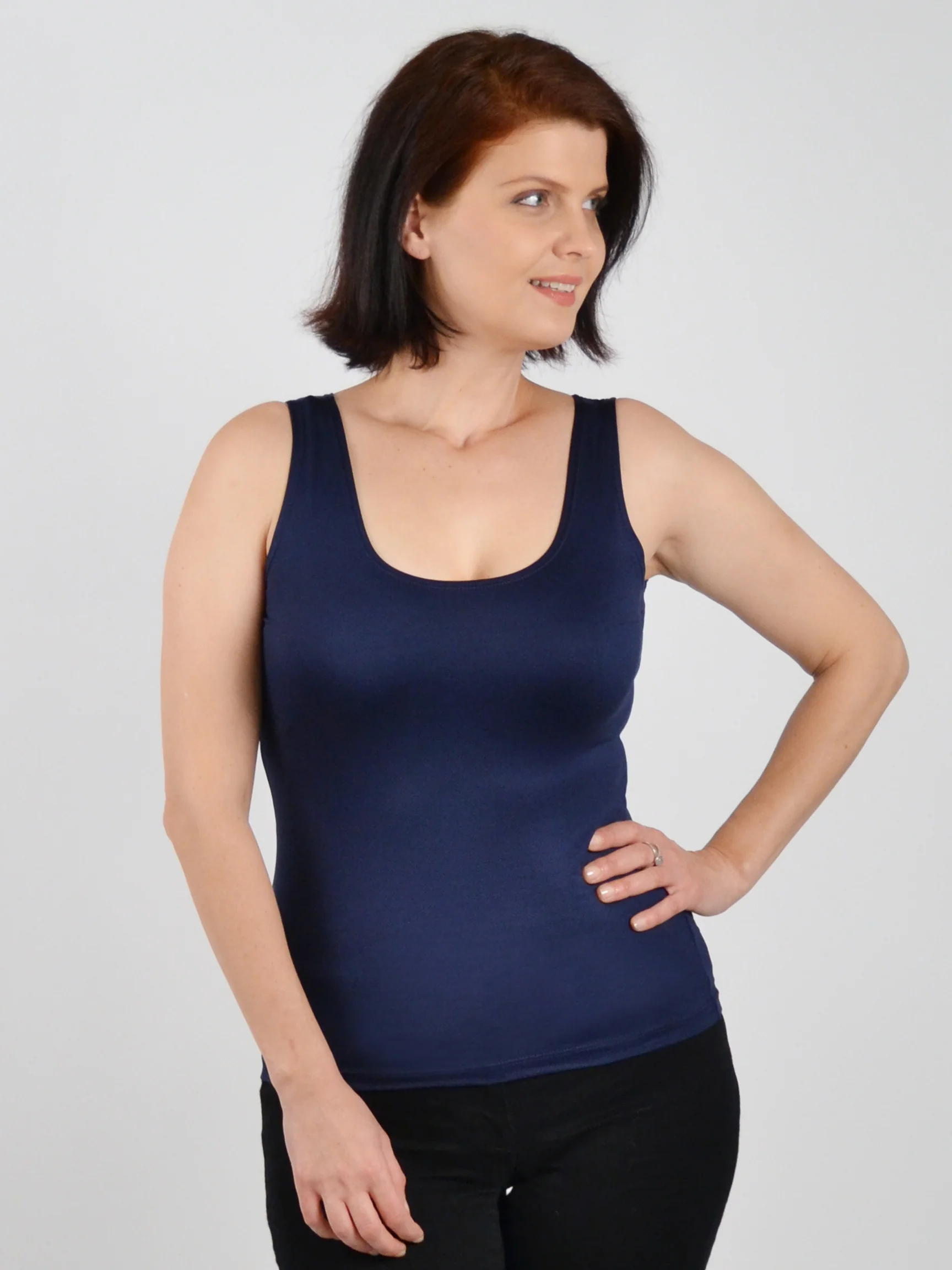 The Classic Scoop Tank in Navy