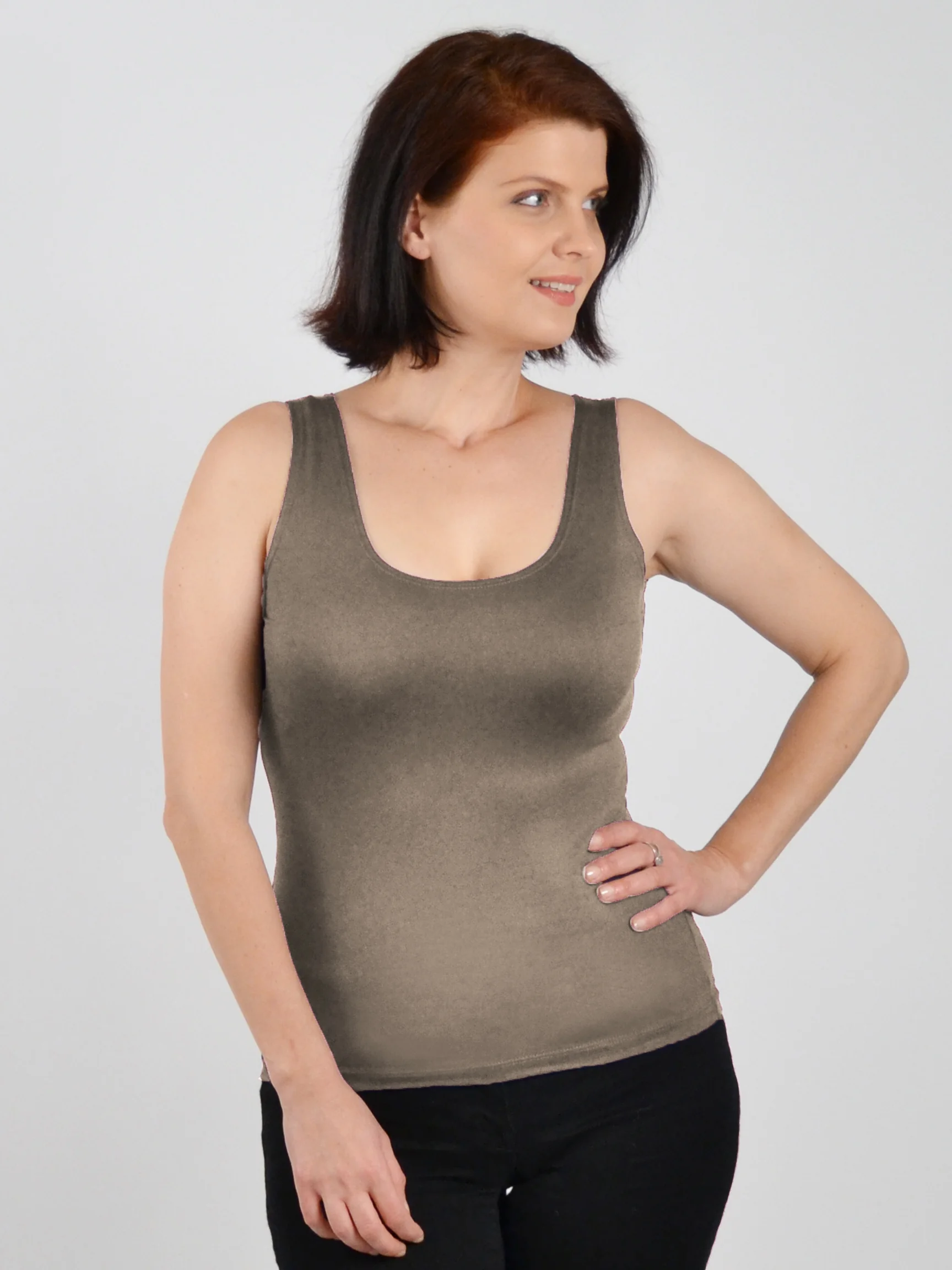 The Classic Scoop Tank in Slate