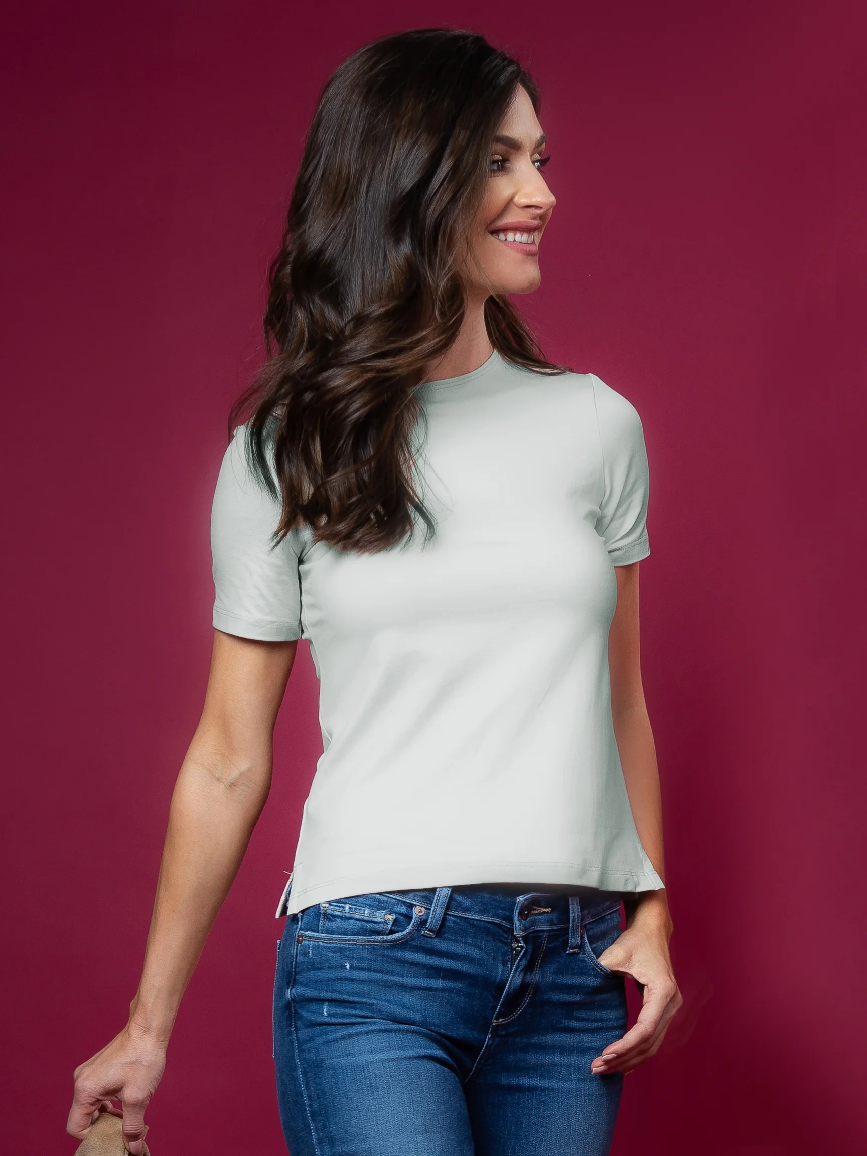 The Perfect Short Sleeve Tee in Platinum