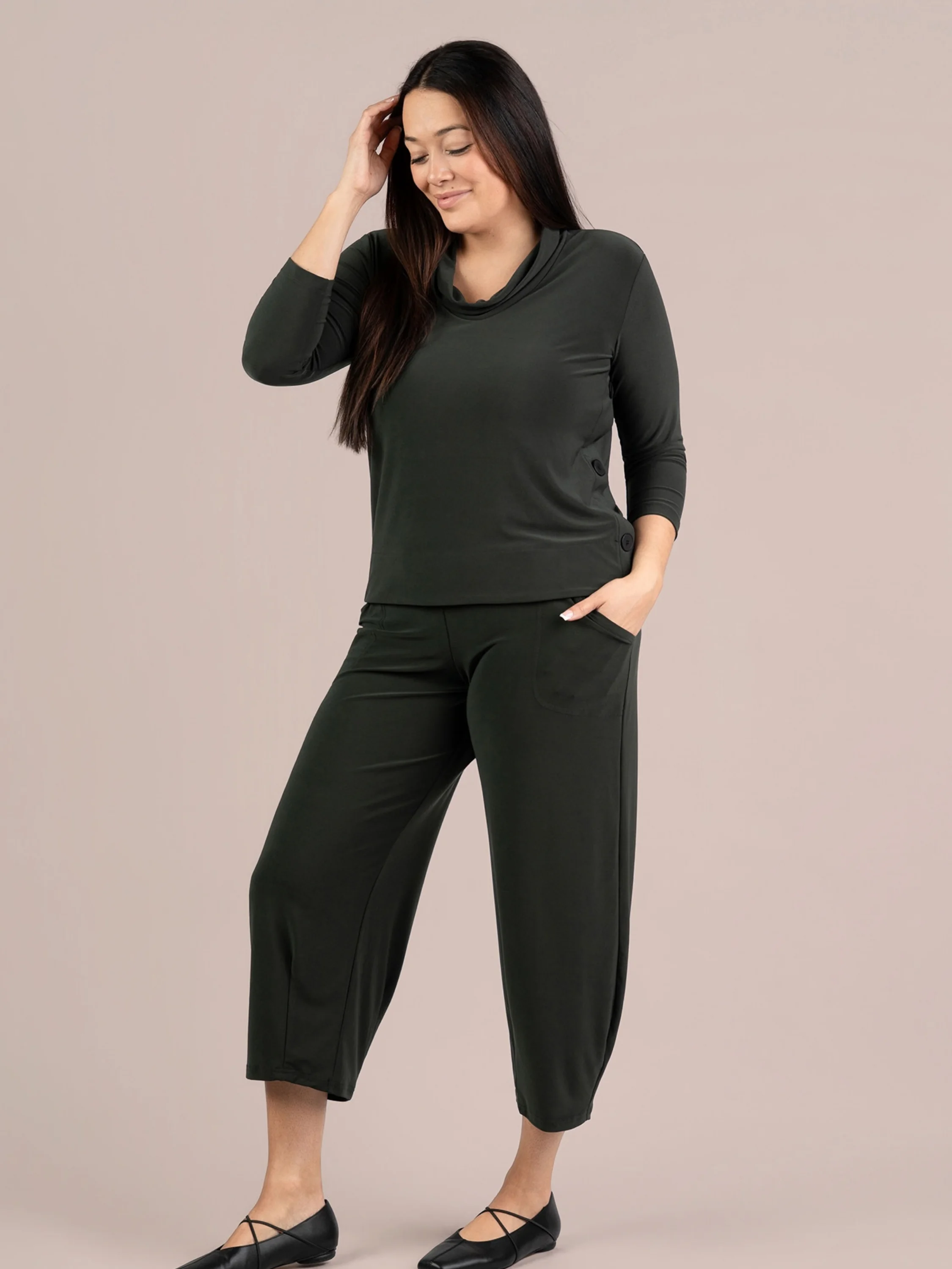 Top It Up 3/4 Sleeve in Juniper