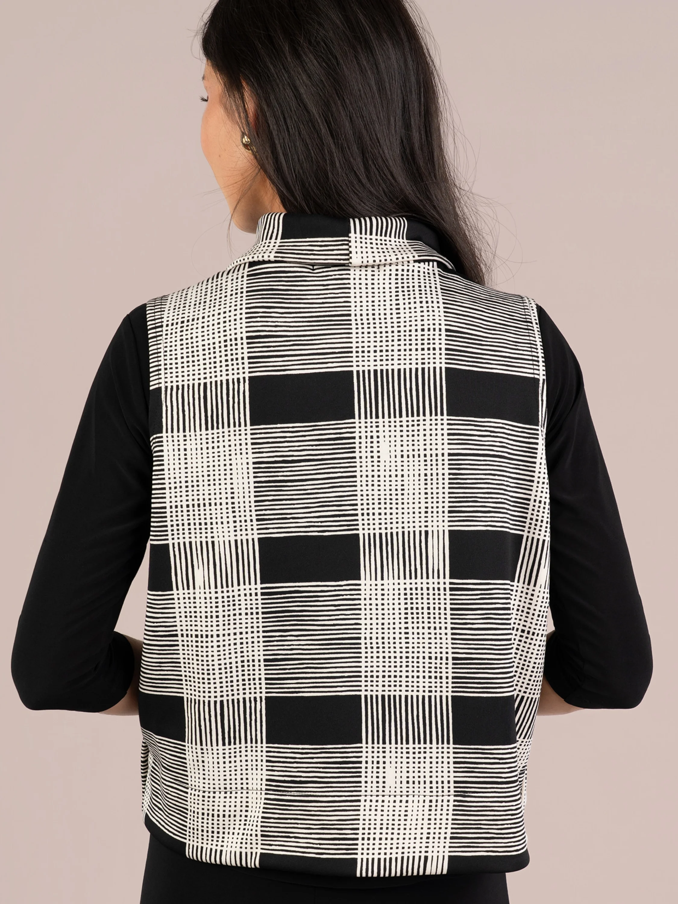 Top It Up Smock in Ecru Plaid