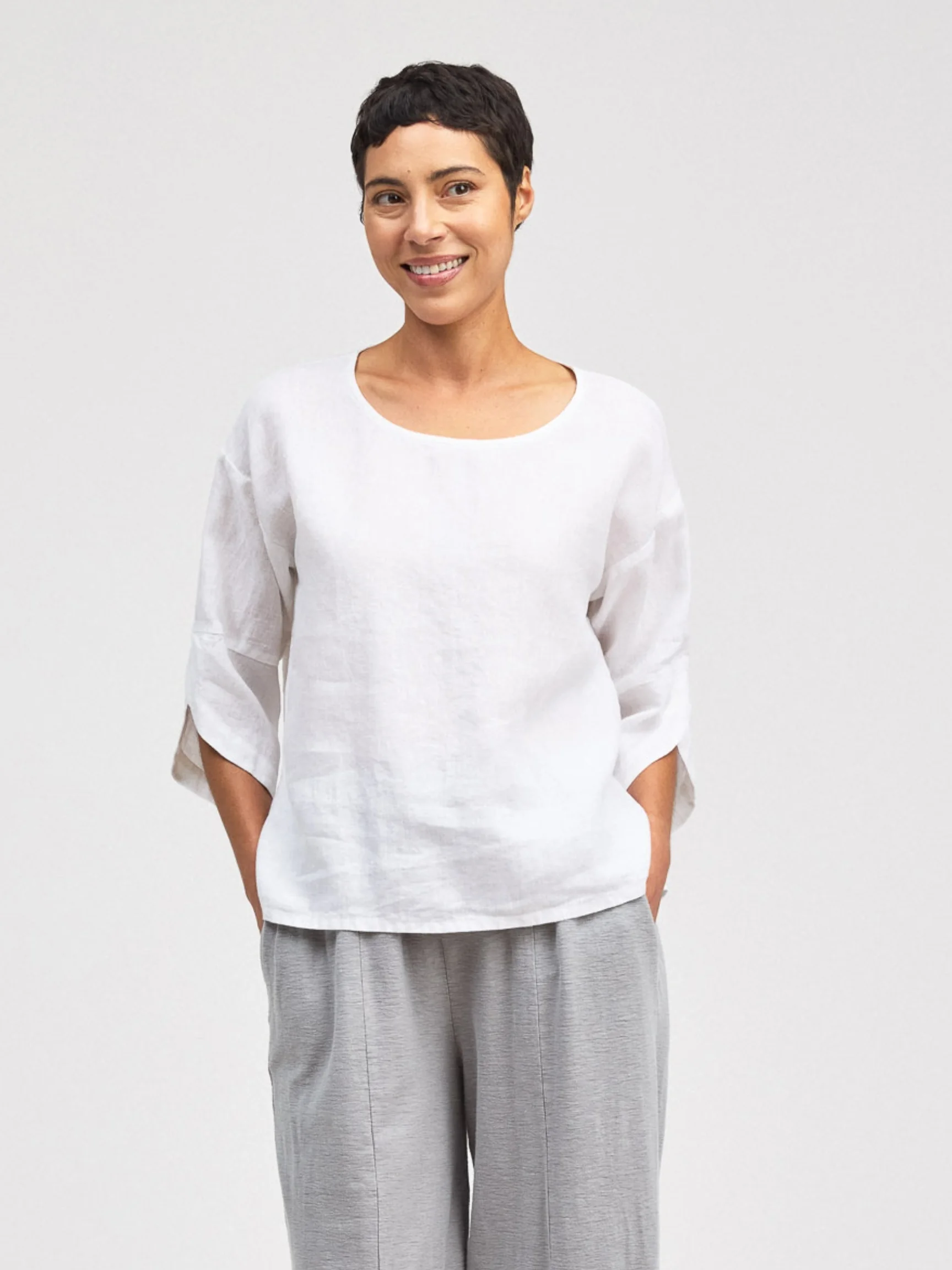 Tulip Slv Top in White