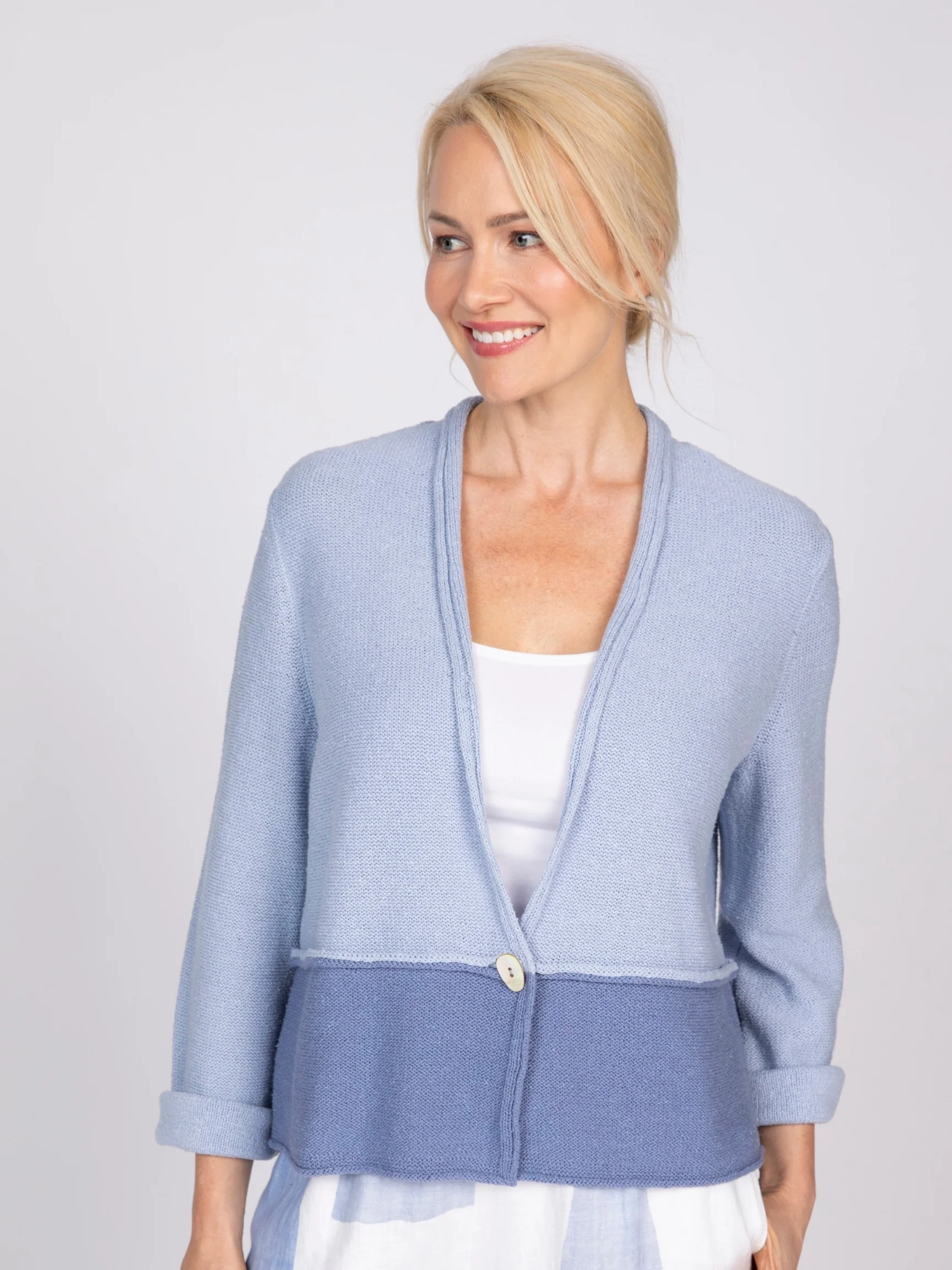 Two Toned Cardi in Rain