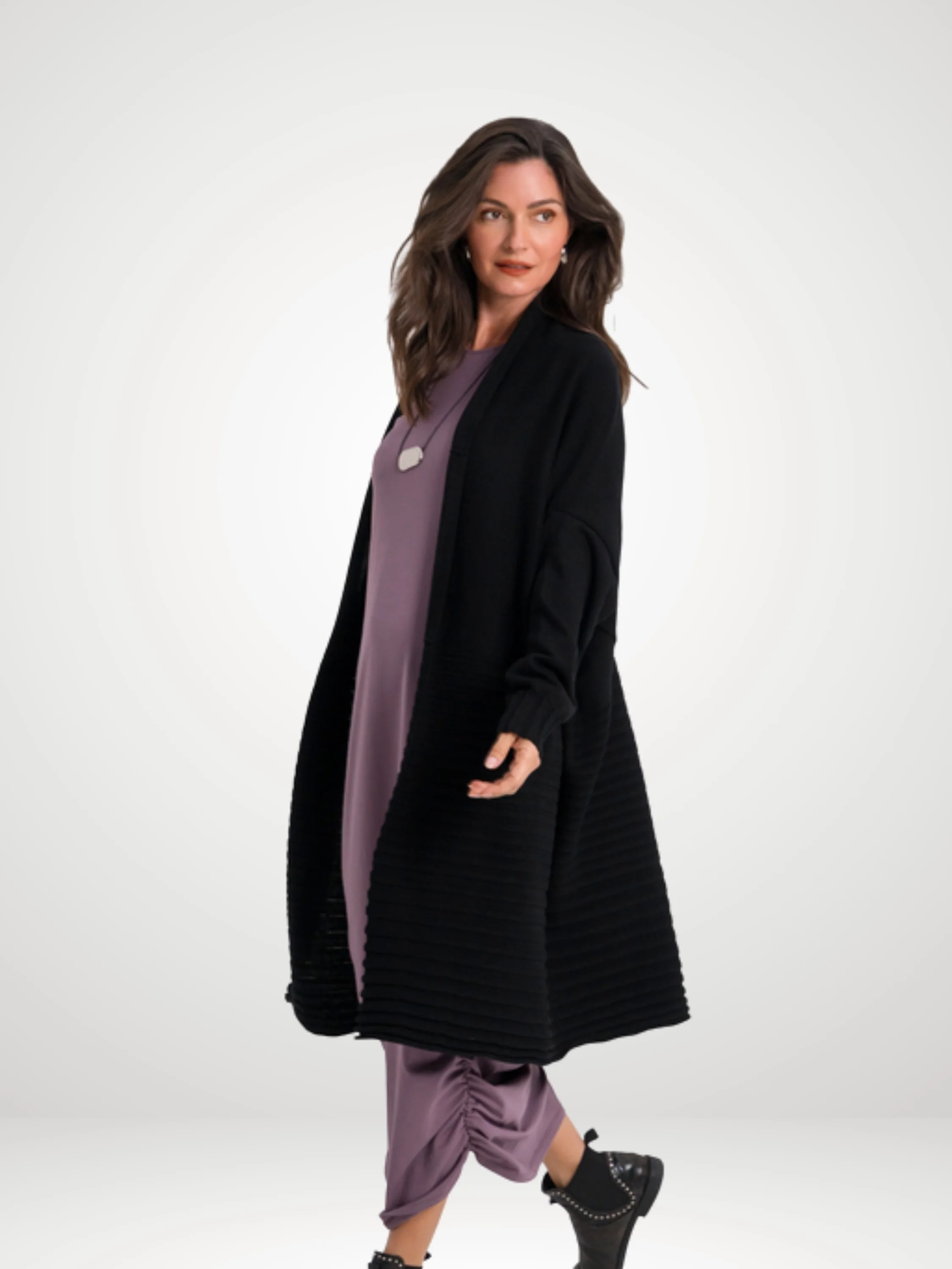 Upside Down Cardi in Black