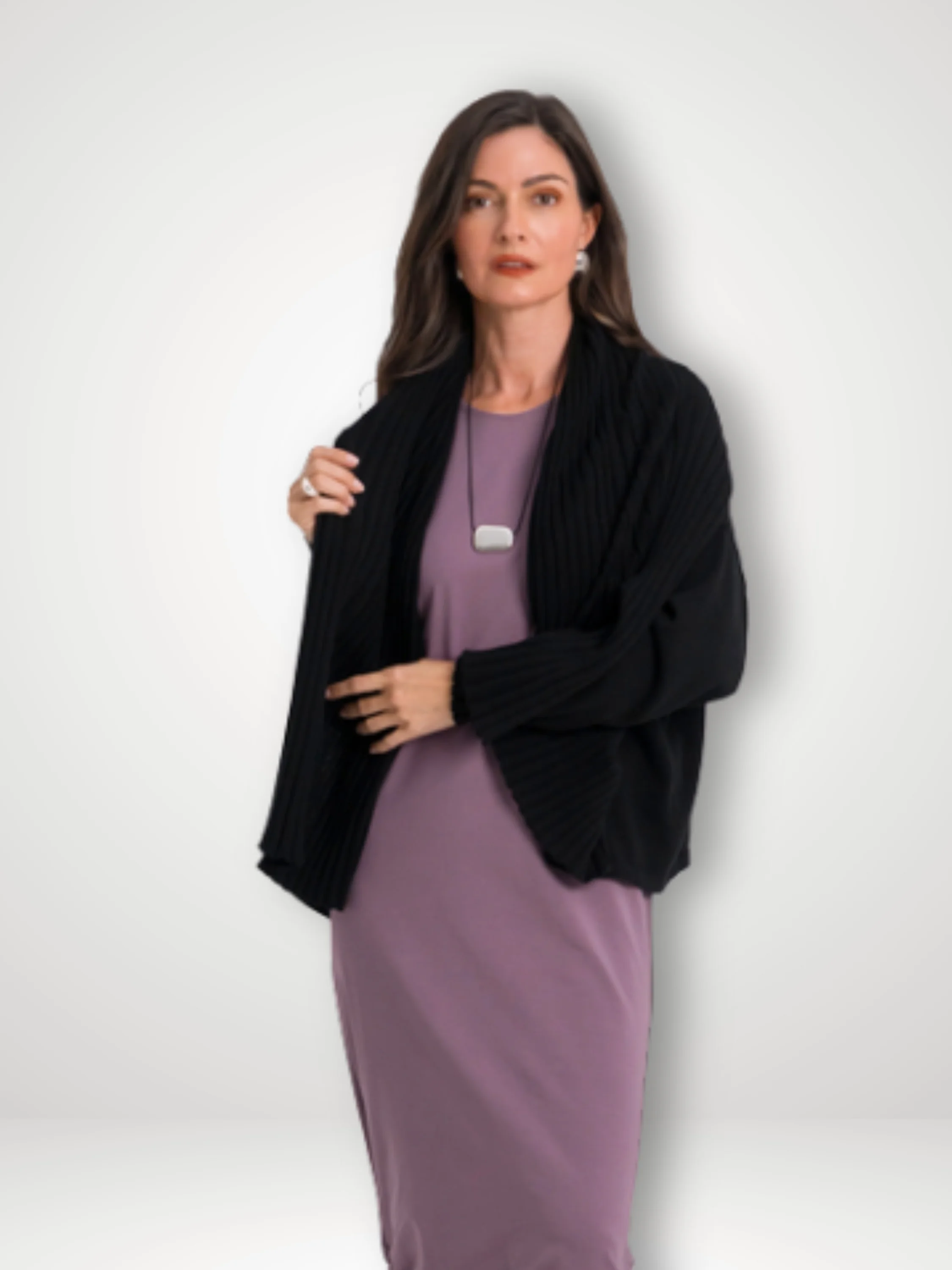 Upside Down Cardi in Black