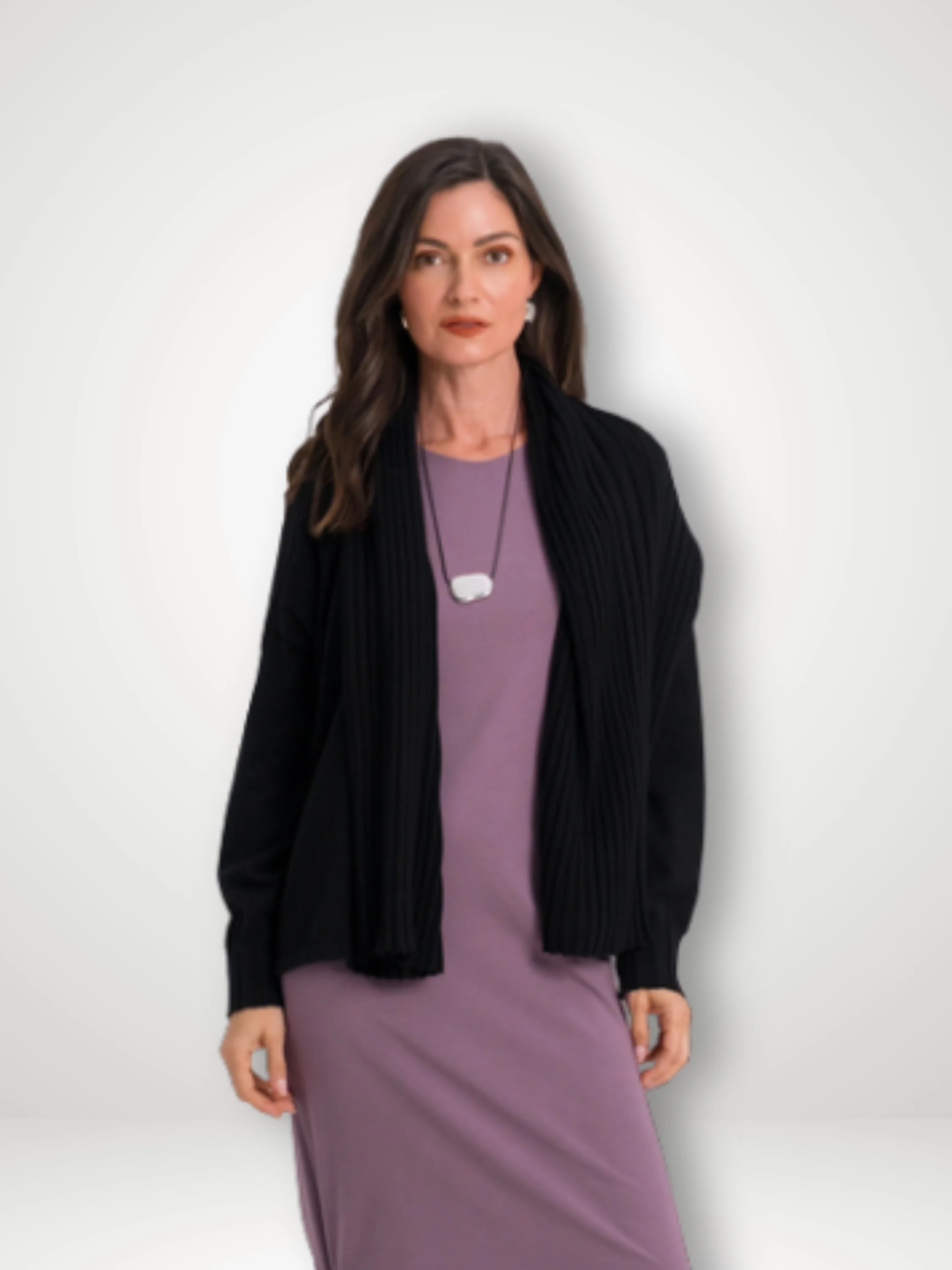 Upside Down Cardi in Black