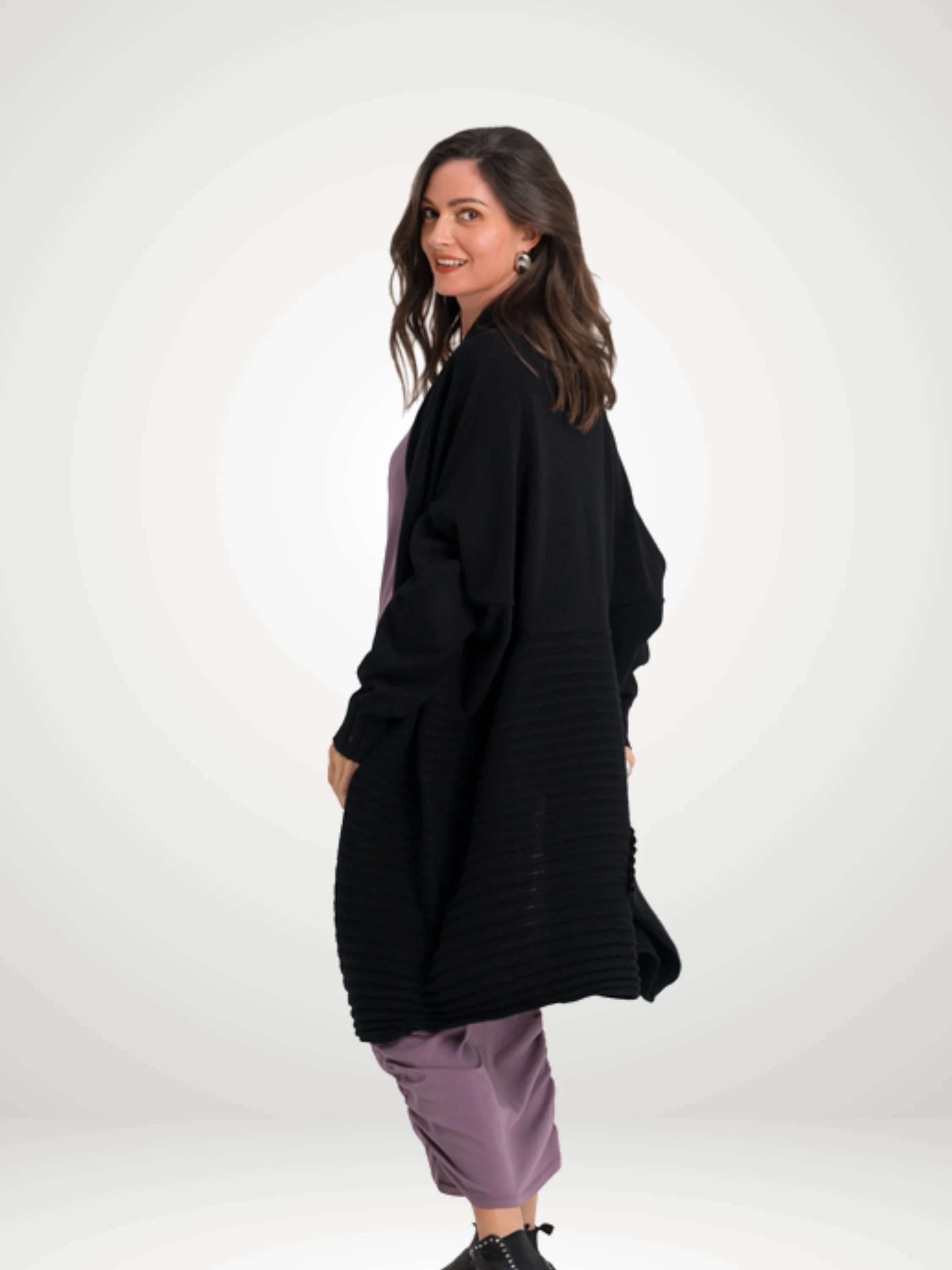 Upside Down Cardi in Black