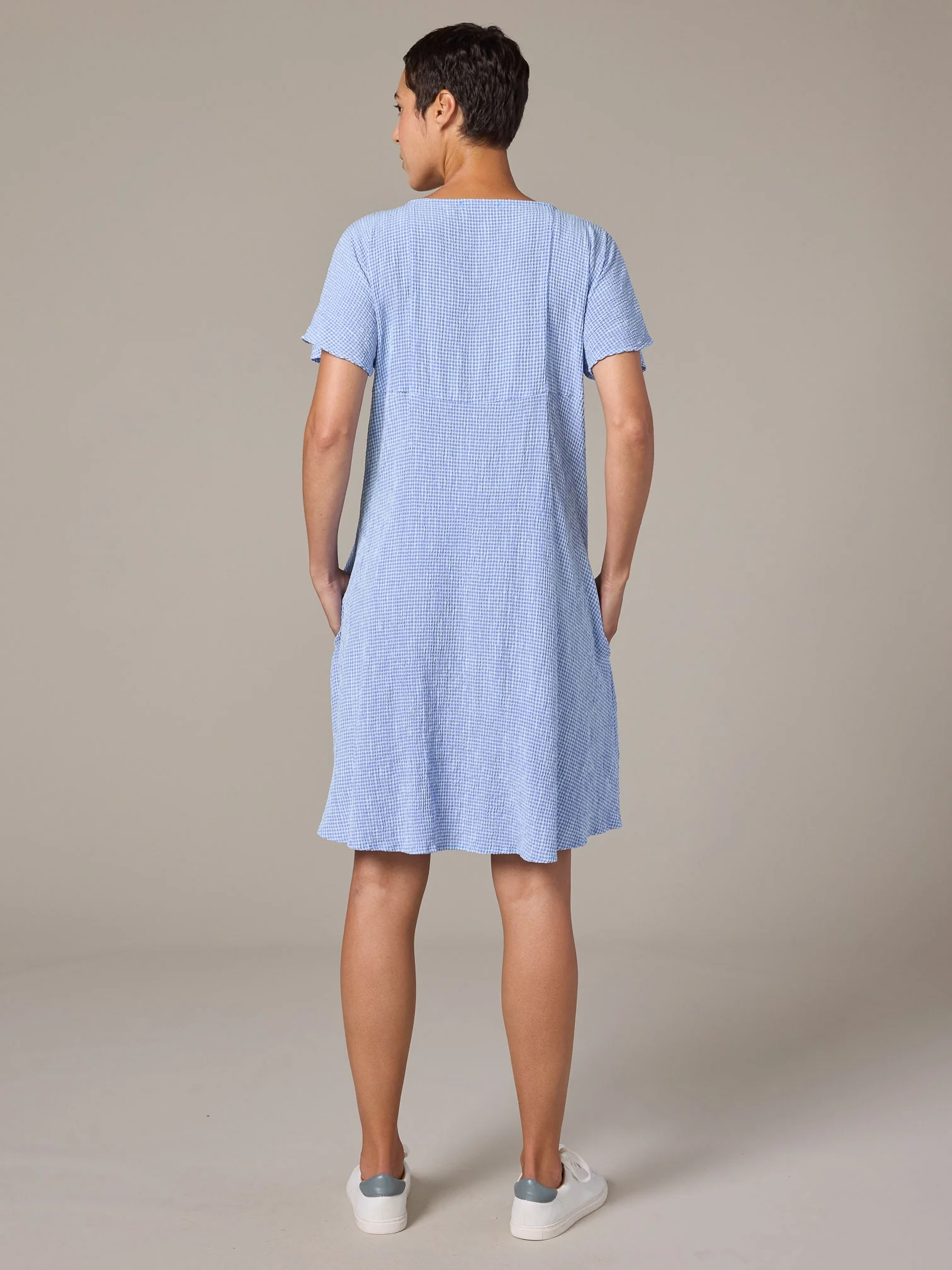 V-Neck Swing Dress in Forget Me Not