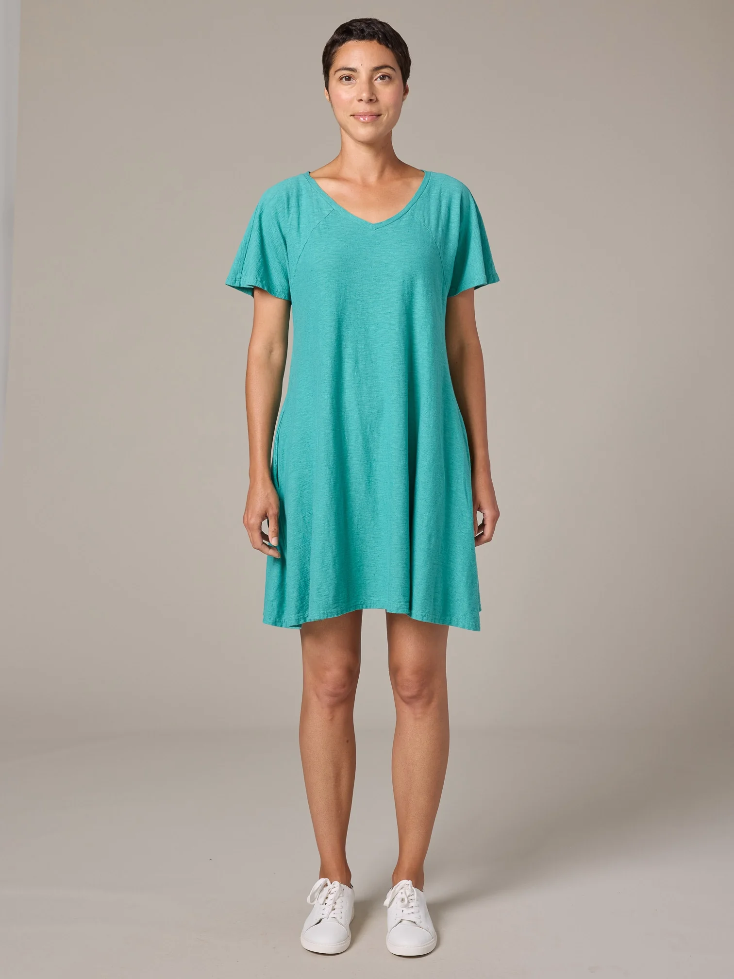 V-Neck Swing Dress in Atoll