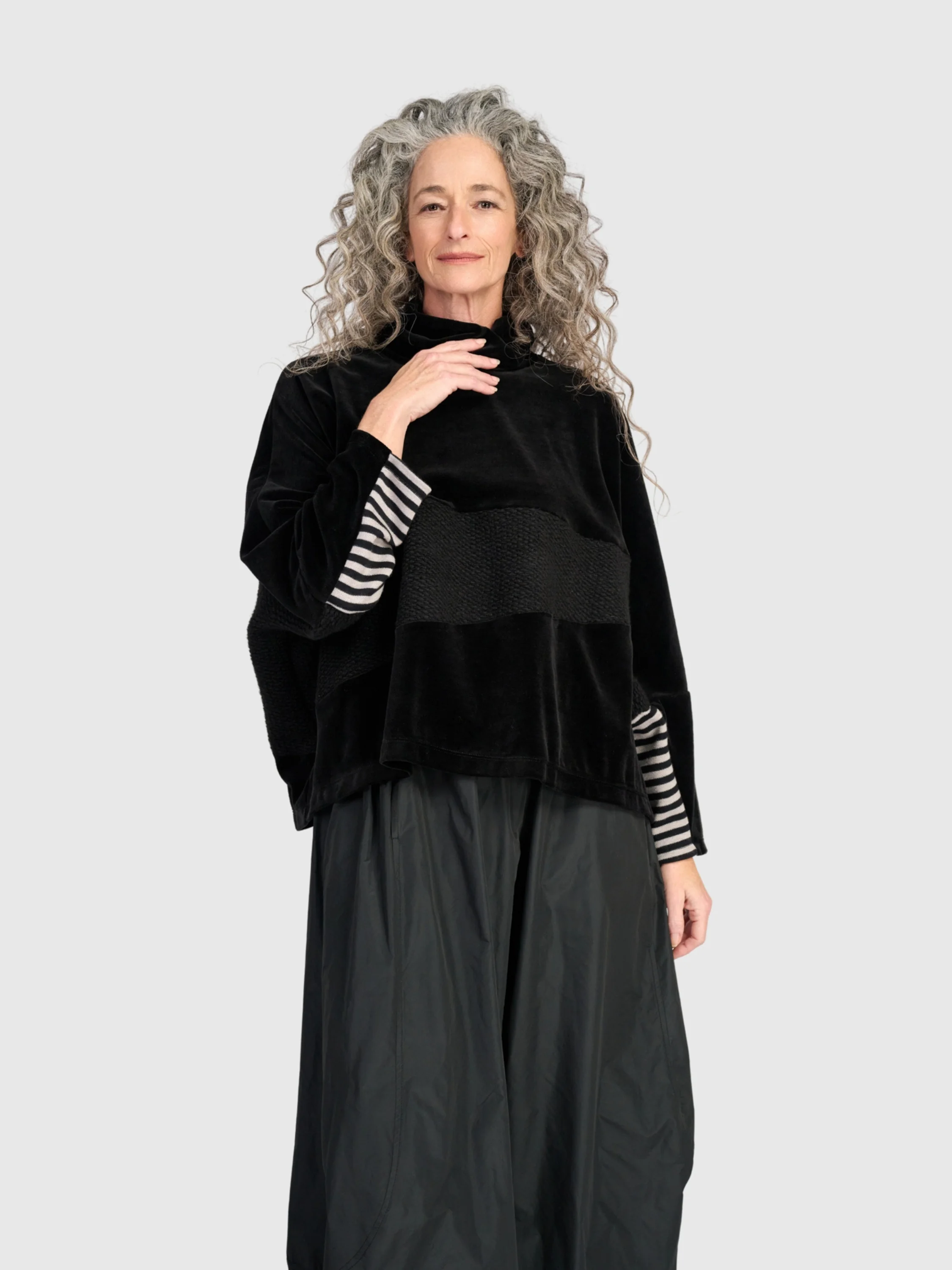 Velvet Boxy Top in Mix