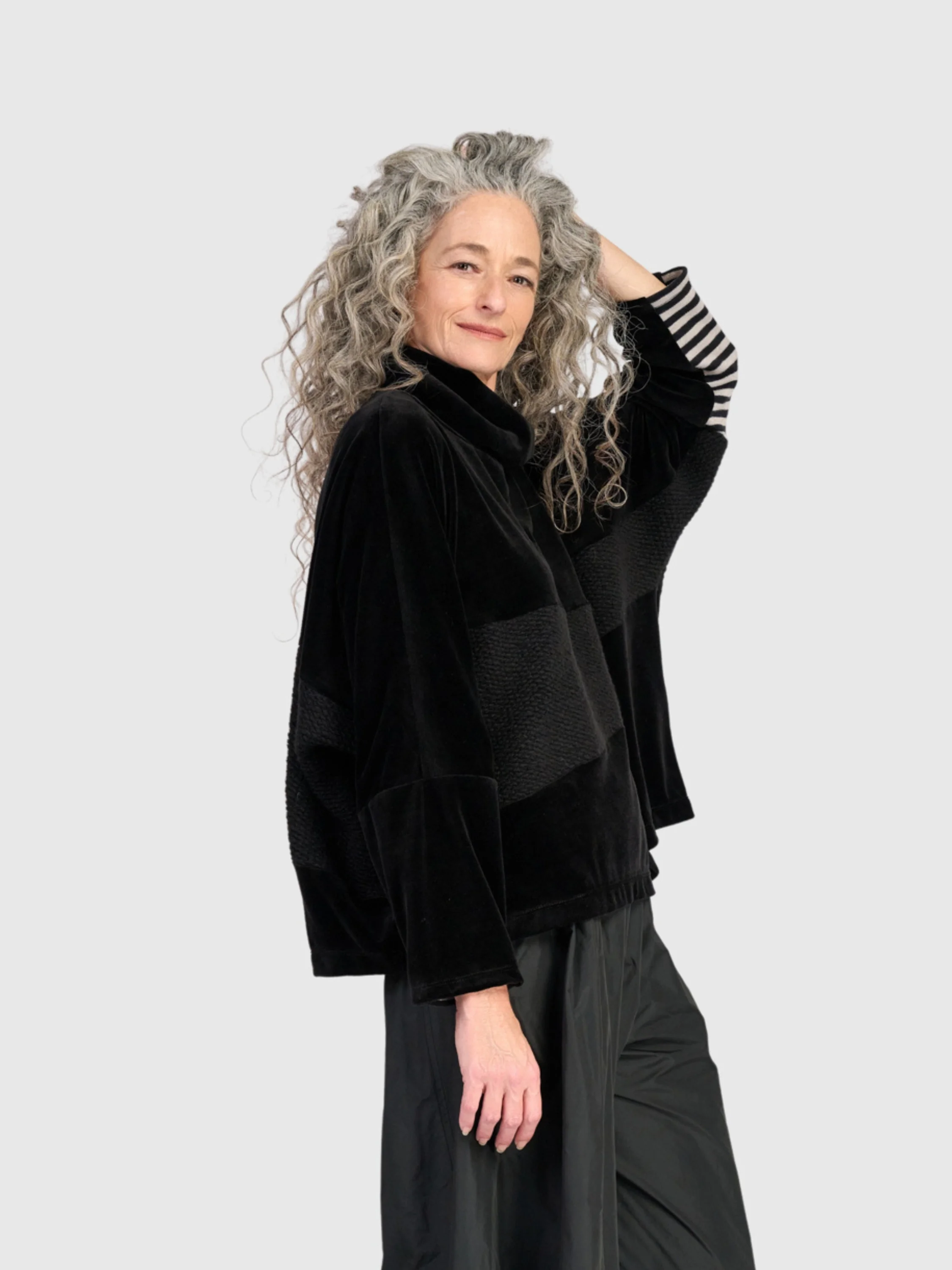 Velvet Boxy Top in Mix