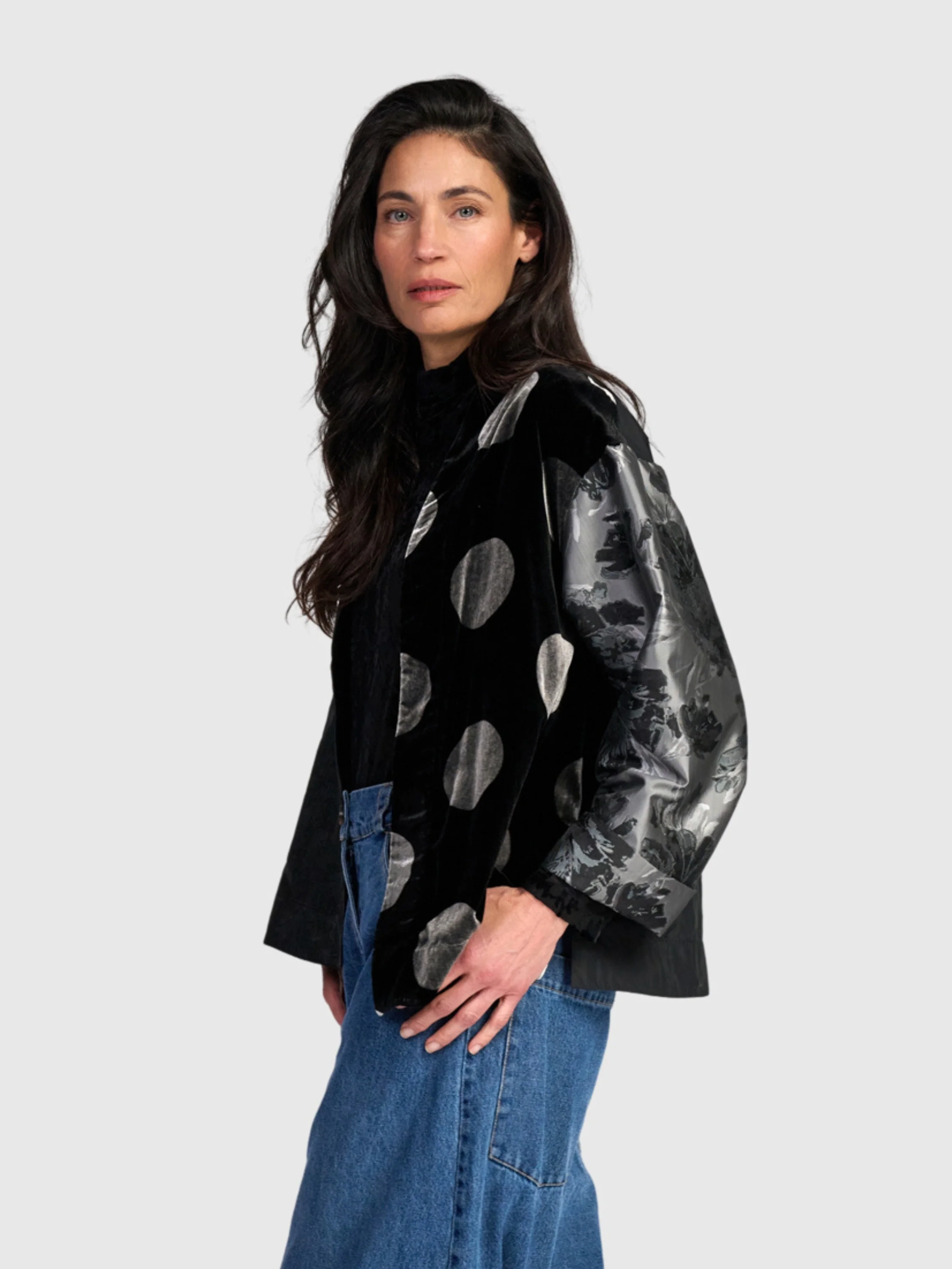 Velvet Jacquard Jacket in Mix