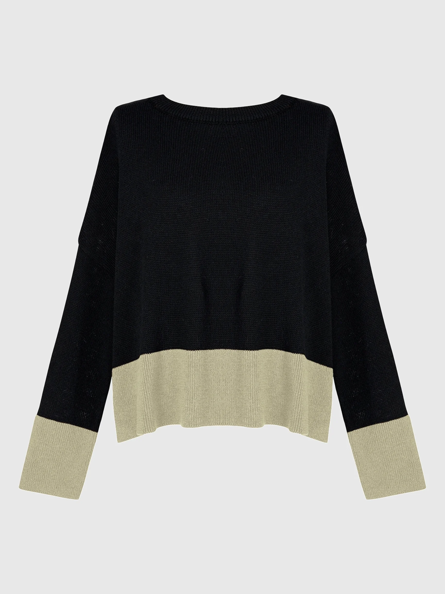 Vista Block Sweater in Cream